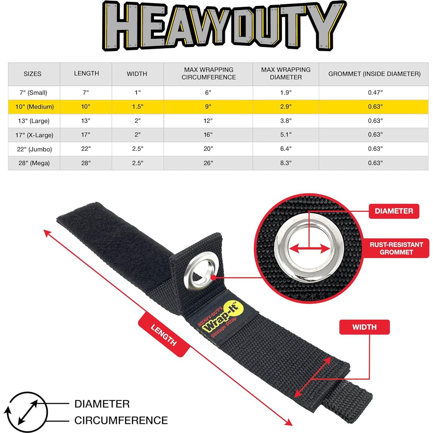 Correas de Almacenamiento Wrap-It 10" Plata - 6-Pack Resistentes