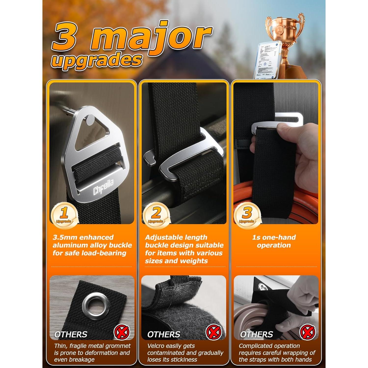 Organizador de Cables Chfeila - Paquete de 4 Ajustable 35-45cm