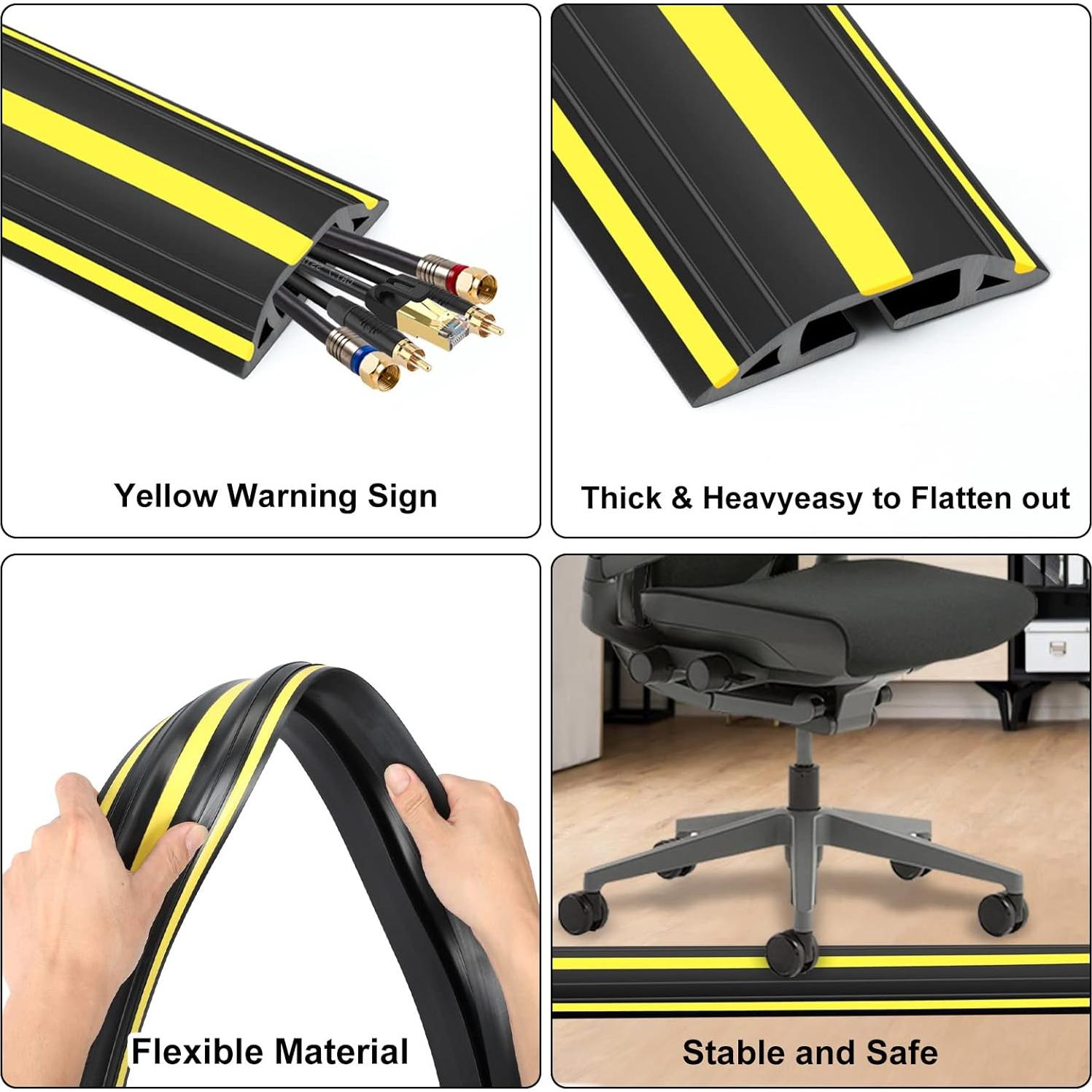 Cubierta de Cable Protector Eapele 1.98m PVC Amarillo y Negro