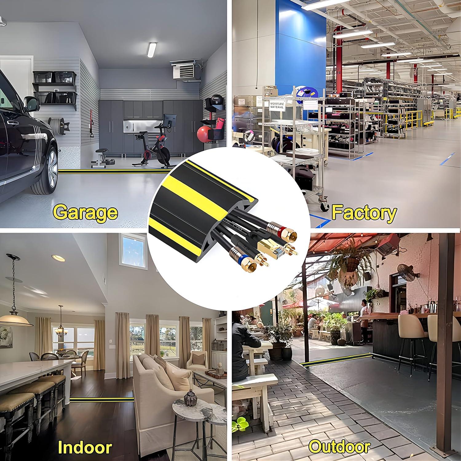 Cubierta de Cable Protector Eapele 1.98m PVC Amarillo y Negro