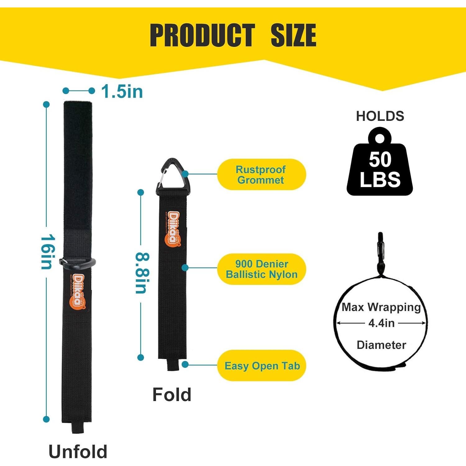 Organizador de Cables DIIKAA - Paquete de 10 Correas 40.64 cm