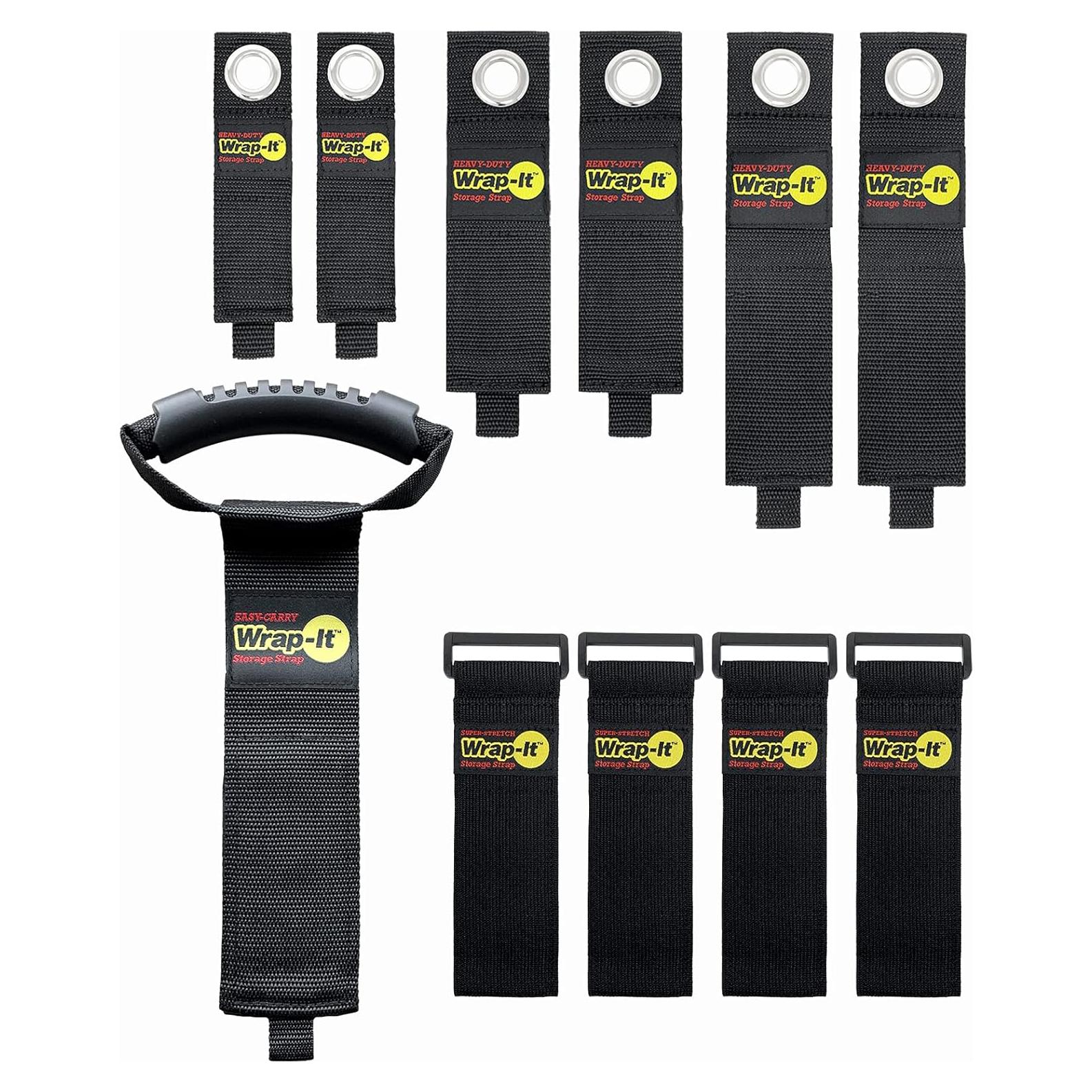 Paquete de Organización de Garaje Wrap-It Storage - 12 Correas de Almacenamiento