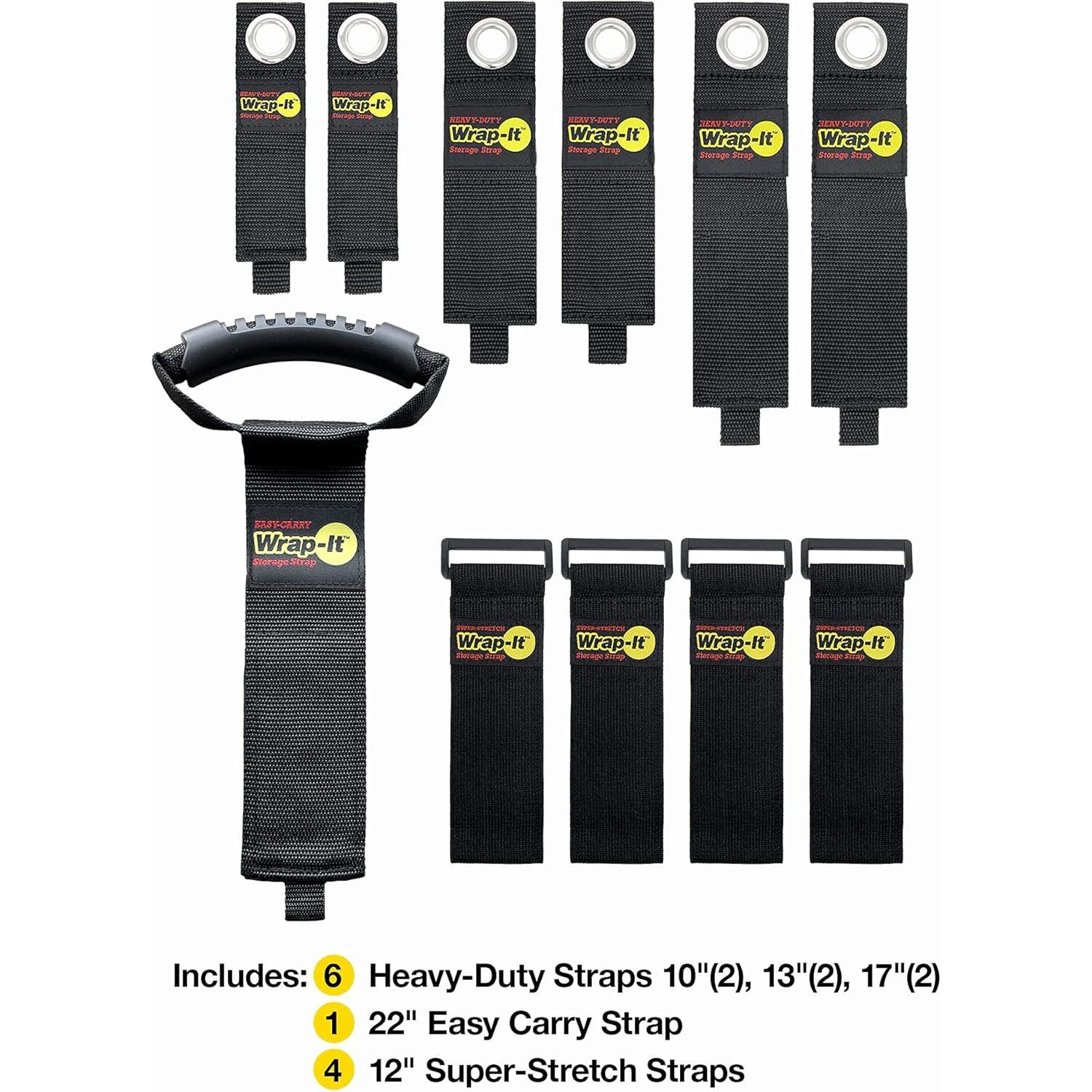 Paquete de Organización de Garaje Wrap-It Storage - 12 Correas de Almacenamiento