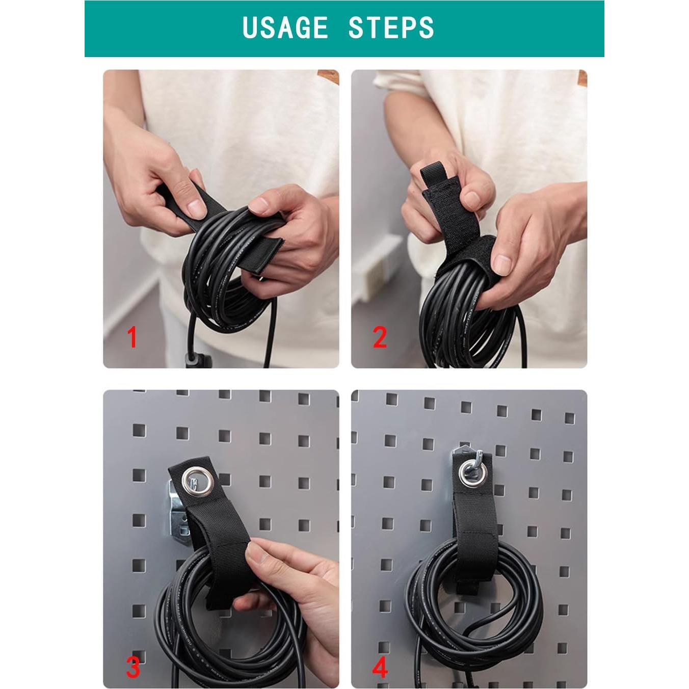 Correas de Almacenamiento HUAHAITGCH 17.78 cm Ajustables (Paquete de 6)