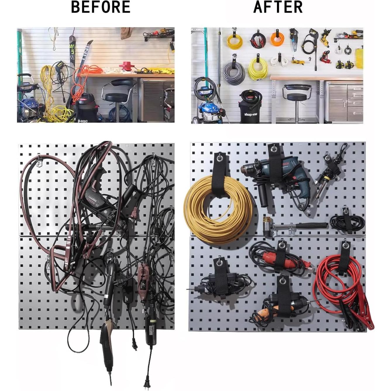 Correas de Almacenamiento HUAHAITGCH 17.78 cm Ajustables (Paquete de 6)