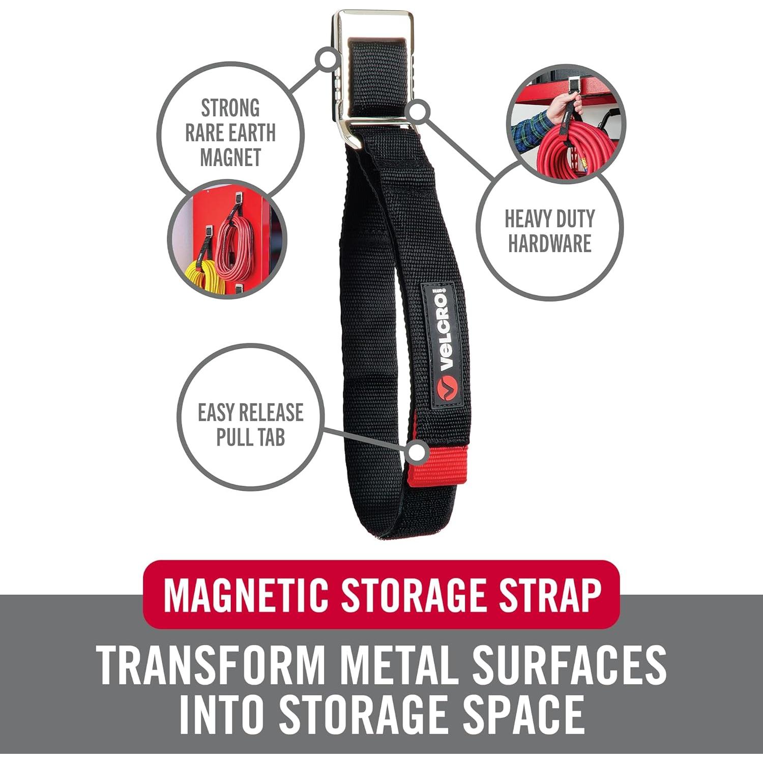 Correa Magnética de Almacenamiento Velcro 61cm Soporta 6.8kg