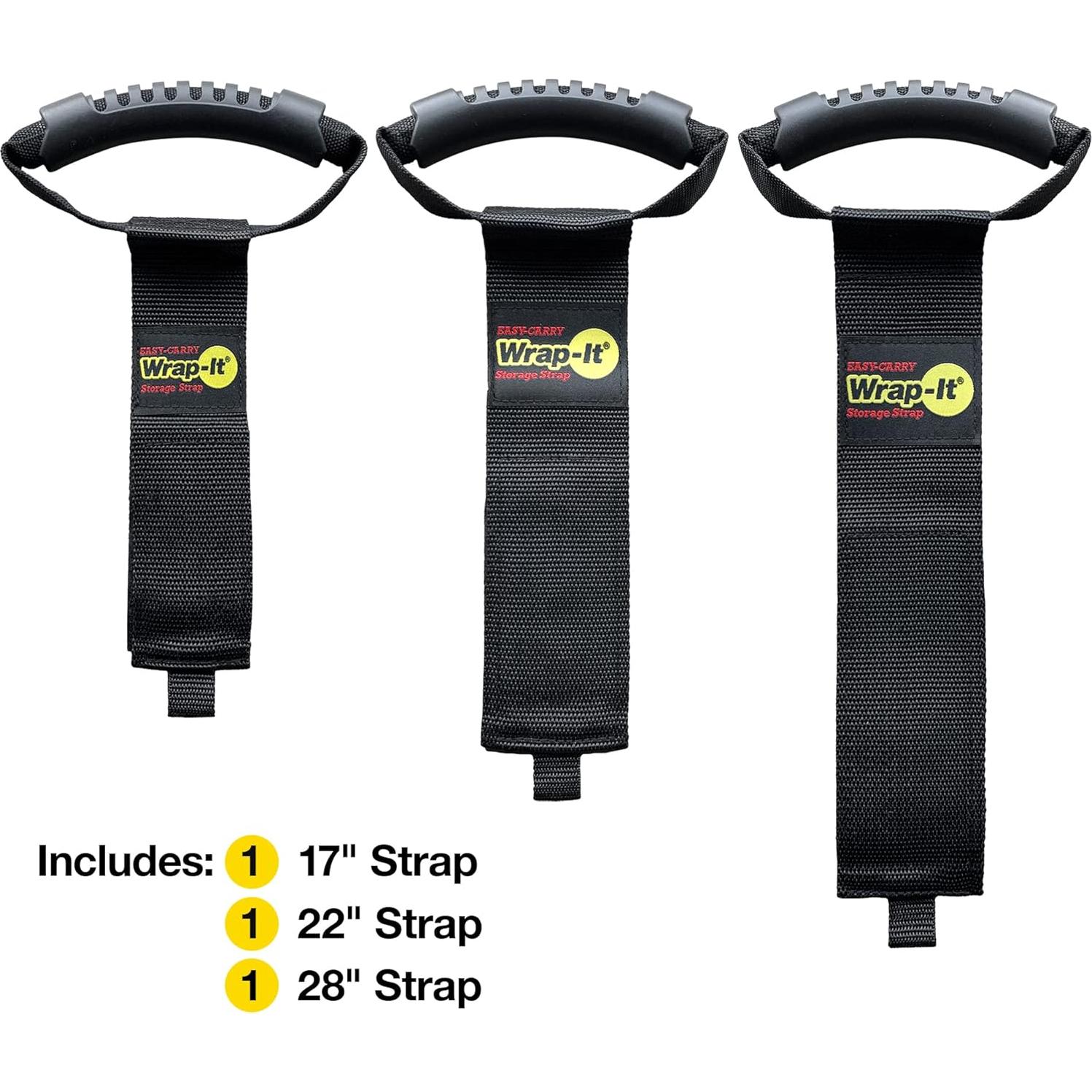 Correas de Almacenamiento Wrap-It - Paquete de 3 Negro 43.2-71.1 cm