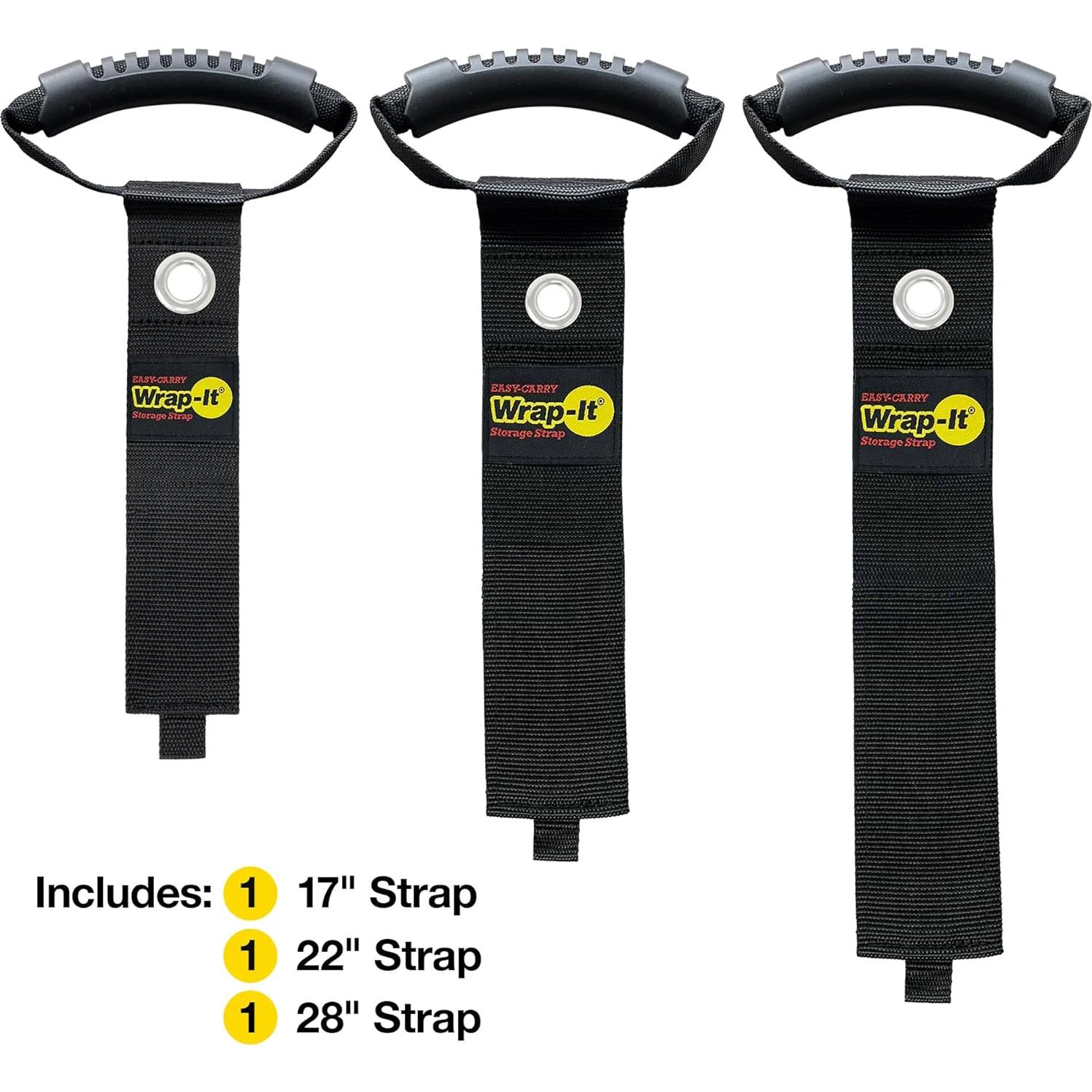 Correas de Almacenamiento Wrap-It 3 Piezas 43-71 cm Negro