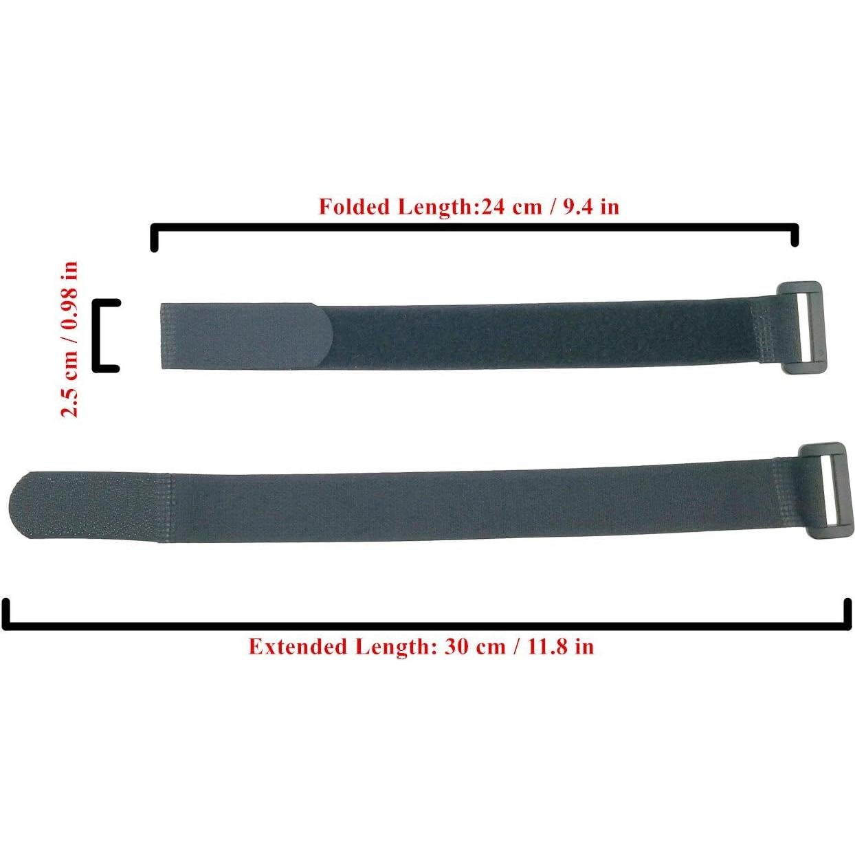 Correas de Gancho y Bucle LJY 16 Piezas 30 cm Negro