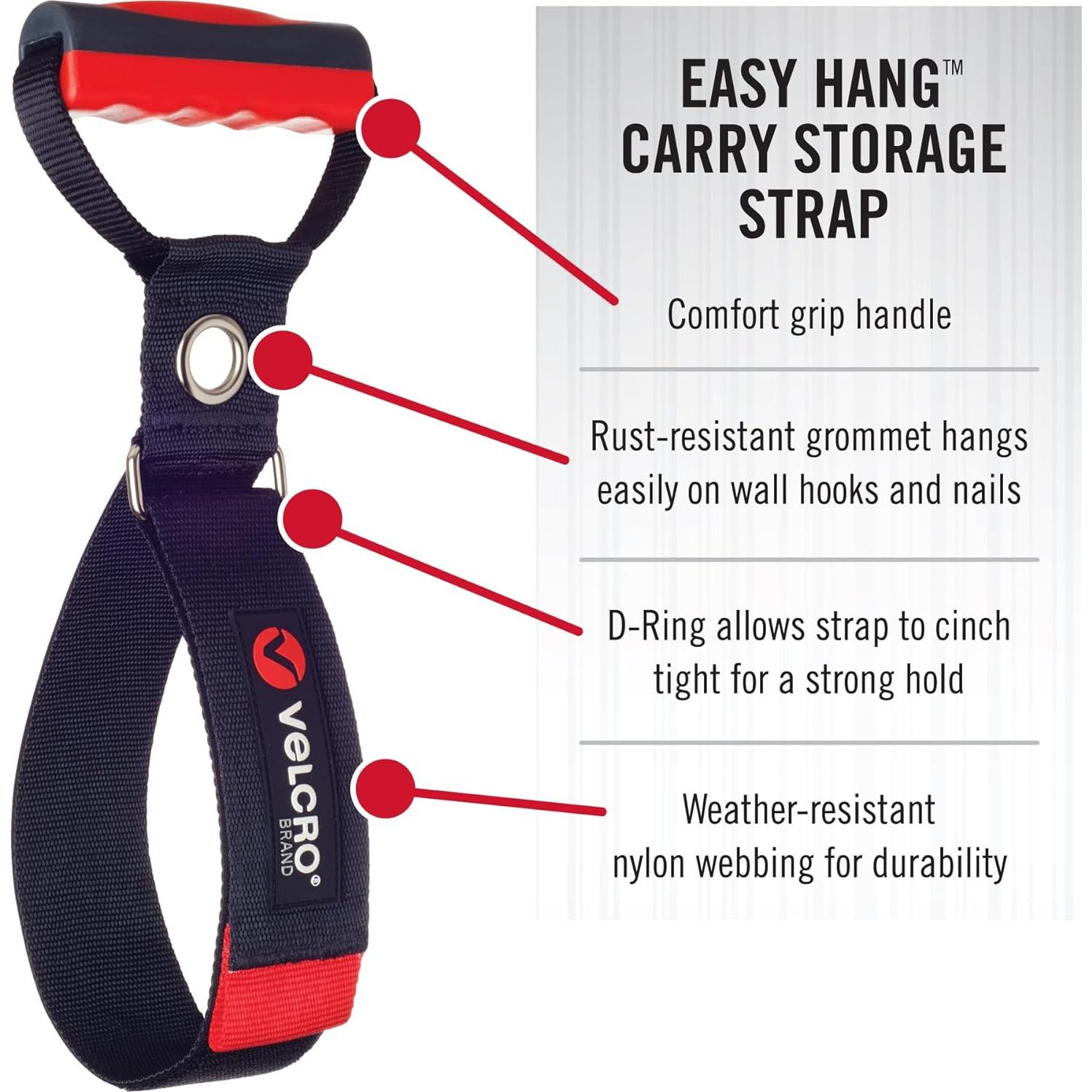 Correa de Carga VELCRO 100 Libras Nylon 19.05 cm Negro