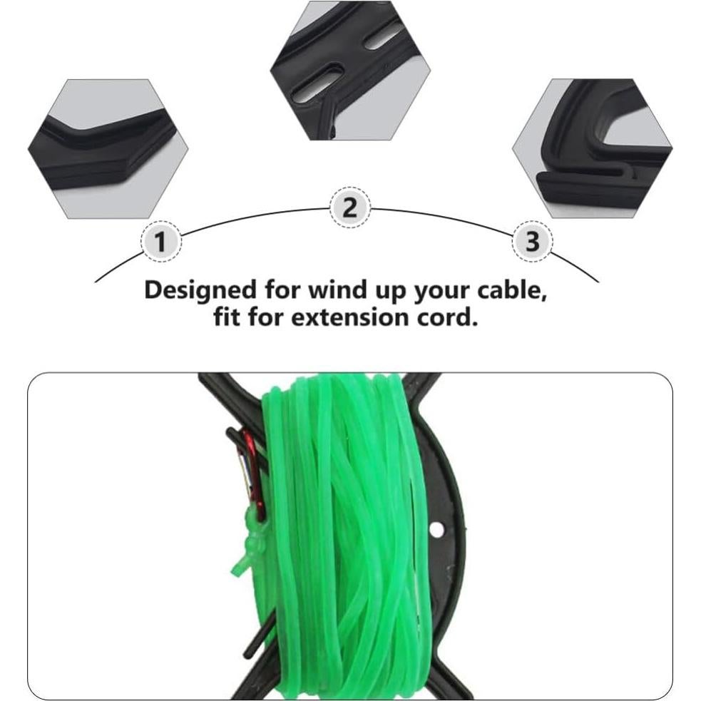 Organizador de Cuerda Garneck 10pcs Enrollador Negro 11.2x9.1cm