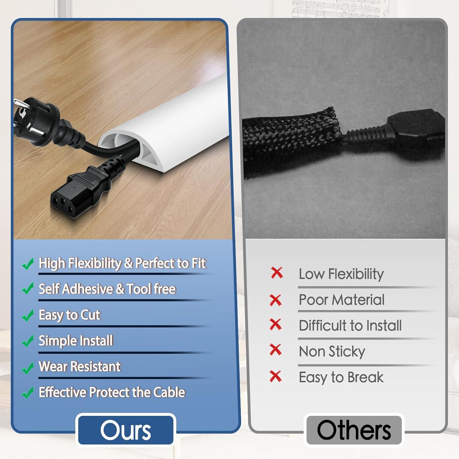 Cubierta de Cable Autoadhesiva EYAYEN 1.01 m Blanco 1.19 cm