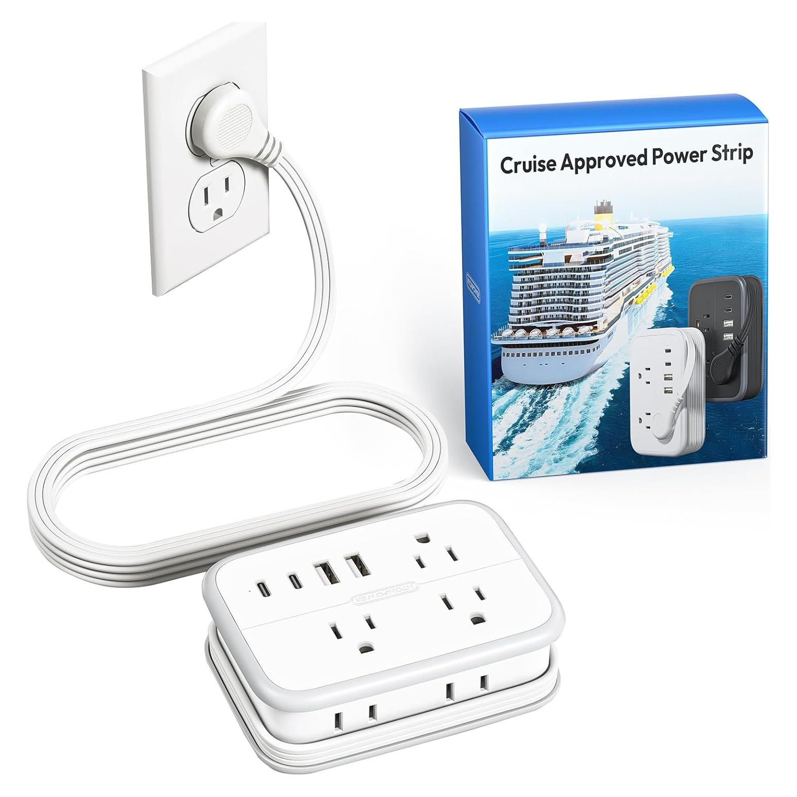 Regleta de Viaje NTONPOWER 6 Salidas 4 USB 1.22m Blanca