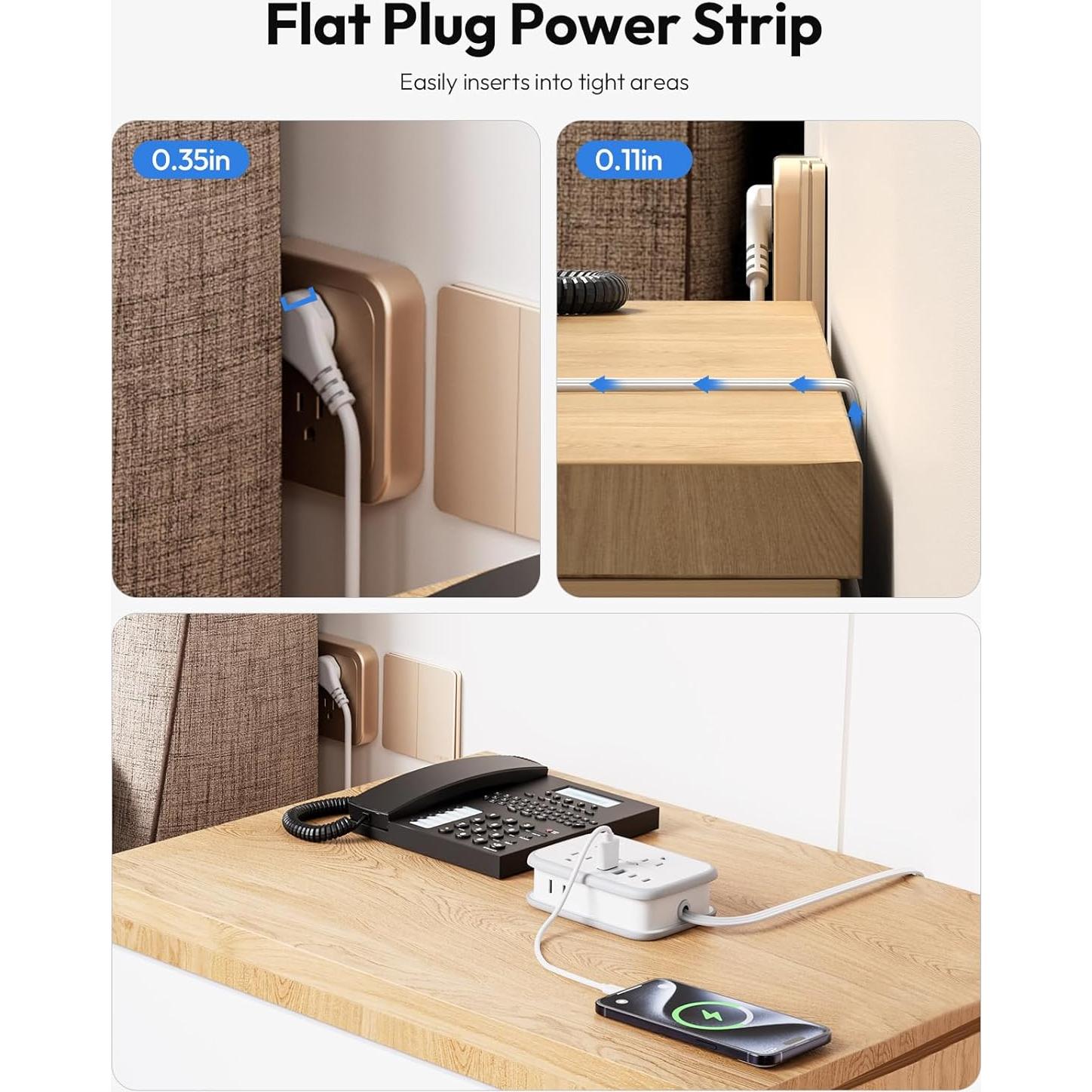 Regleta de Viaje NTONPOWER 6 Salidas 4 USB 1.22m Blanca