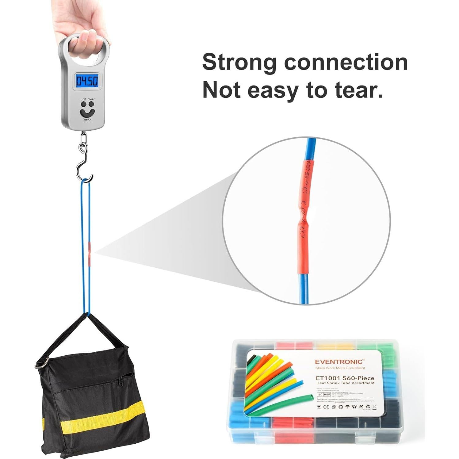 Kit 600PCS Tubos Termocontraíbles Eventronic 2:1 - 12 Tamaños