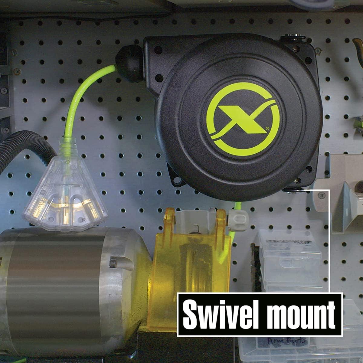 Carrete de Extensión Retráctil Flexzilla 7.62 m 16/3 AWG ZillaVerde