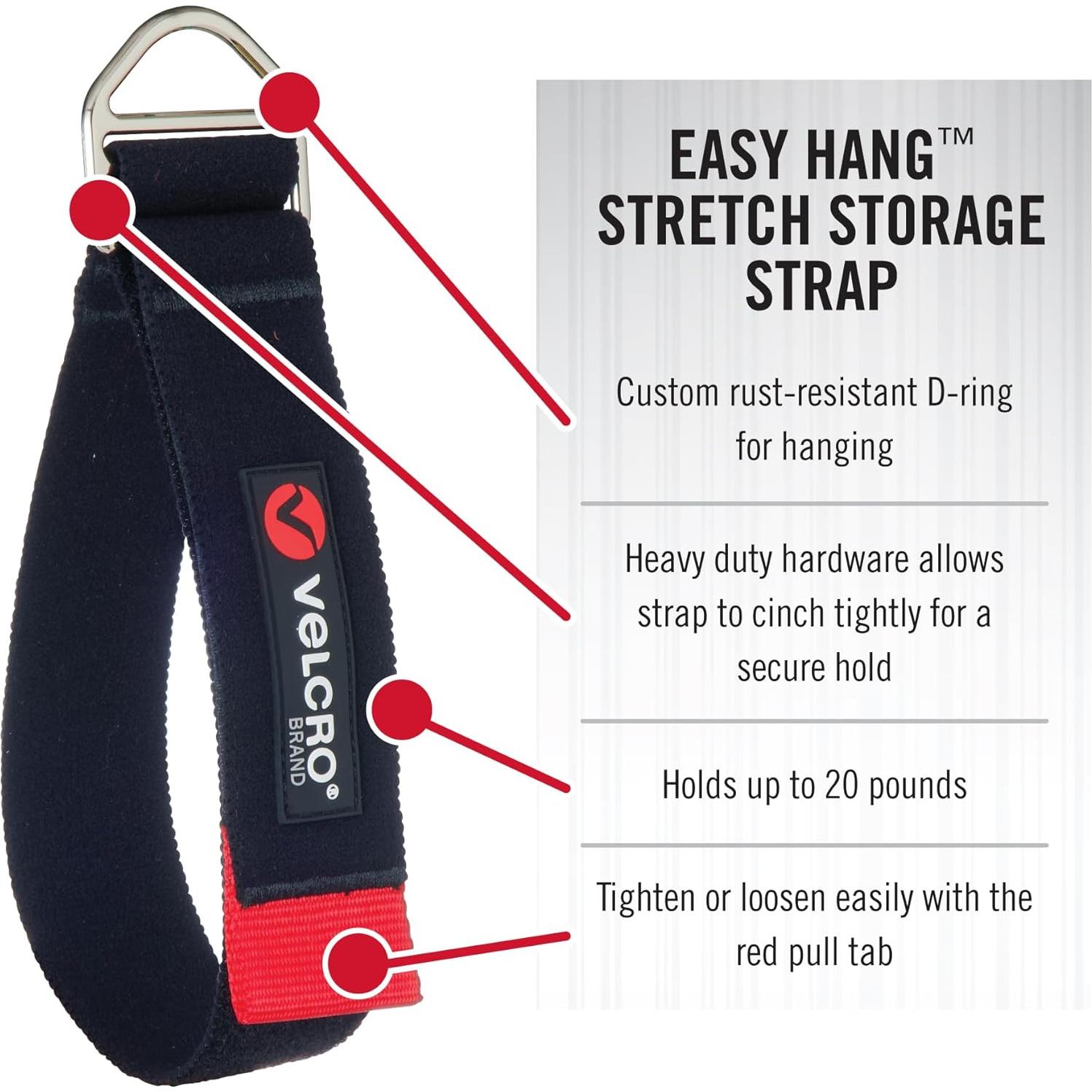 Correa de Almacenamiento Elástica VELCRO 61cm Soporta 9kg