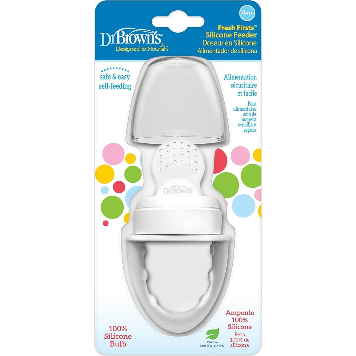 Alimentador de Silicona Dr. Brown's Primeros Sabores Gris