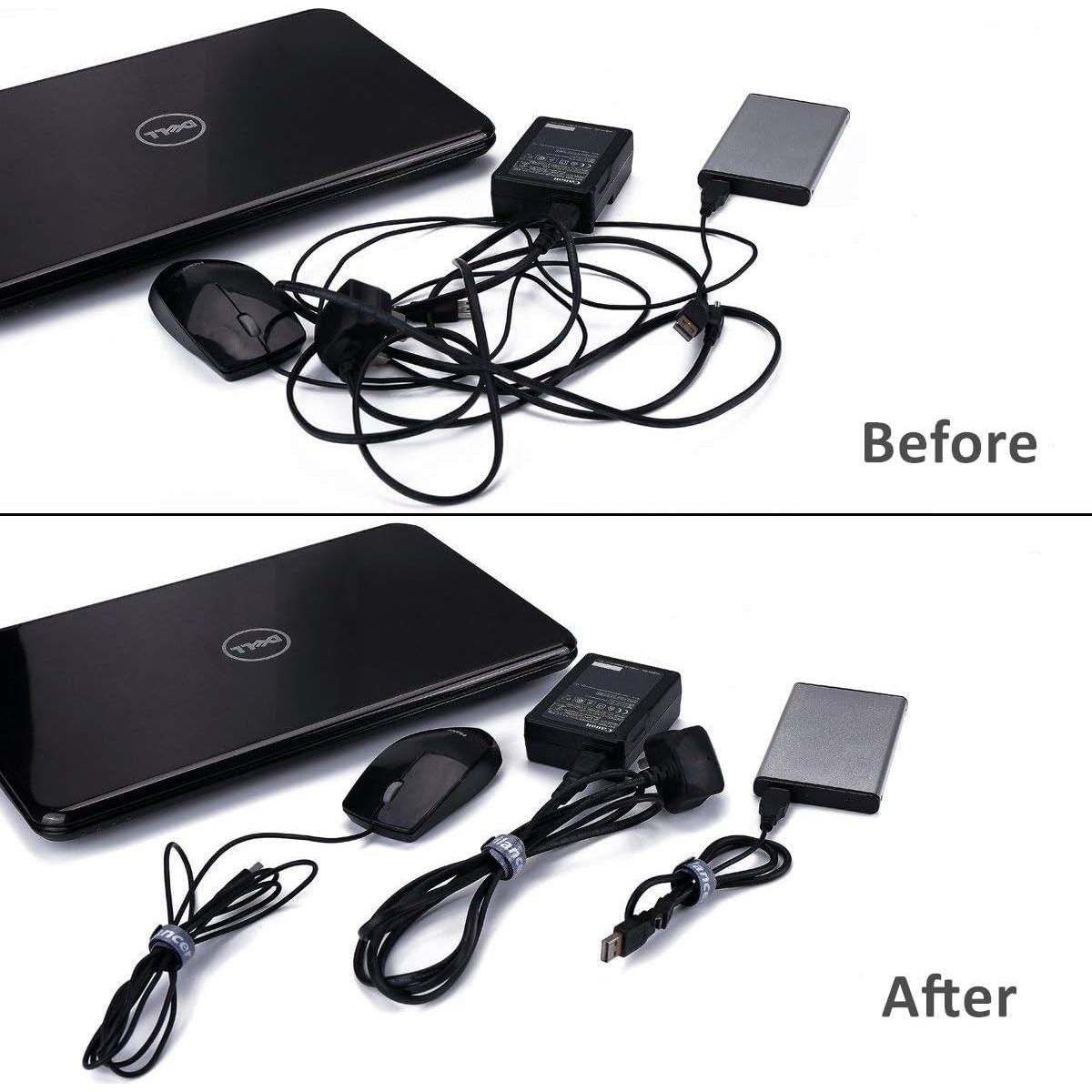 Correas de Cable Reutilizables Trilancer 20.32 cm 50 Piezas Negro