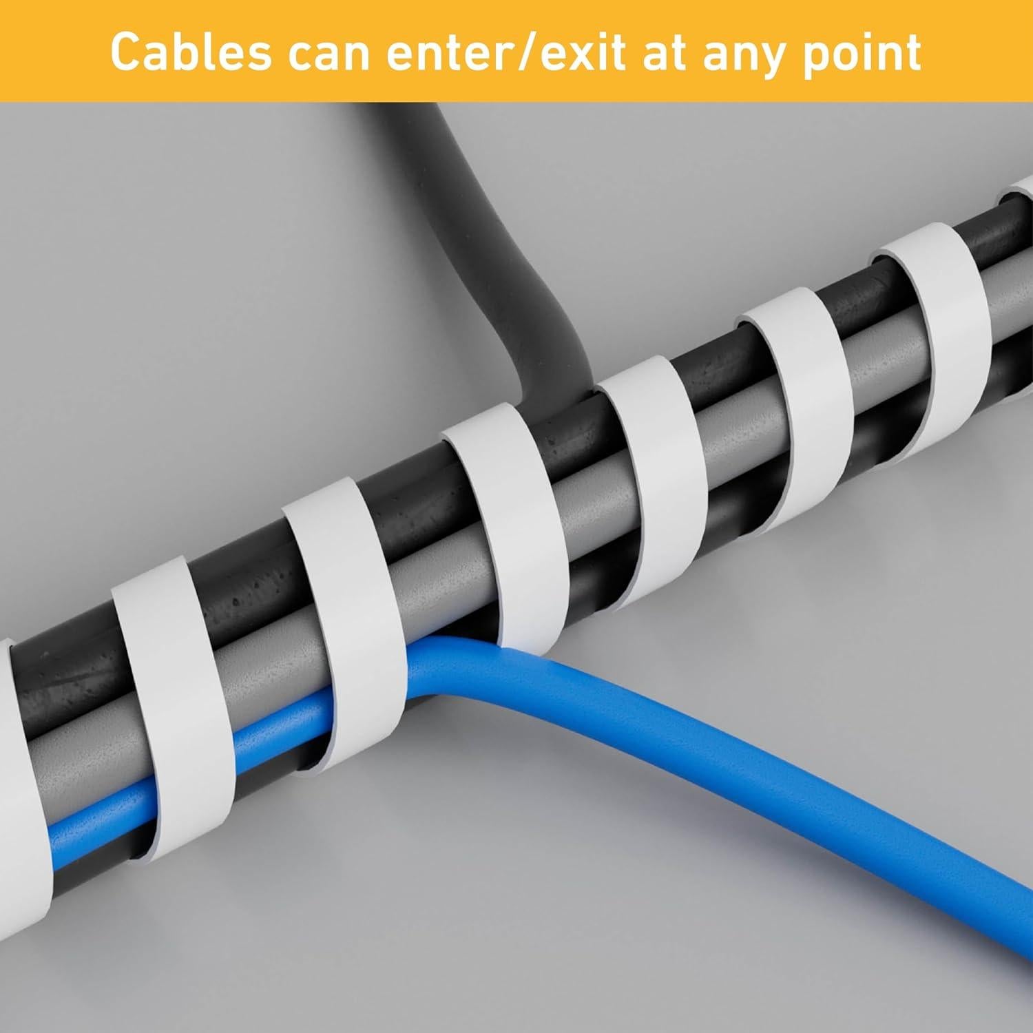 Envoltura de Cables D-Line 2.5m Blanca, Diámetro 1-3.81cm