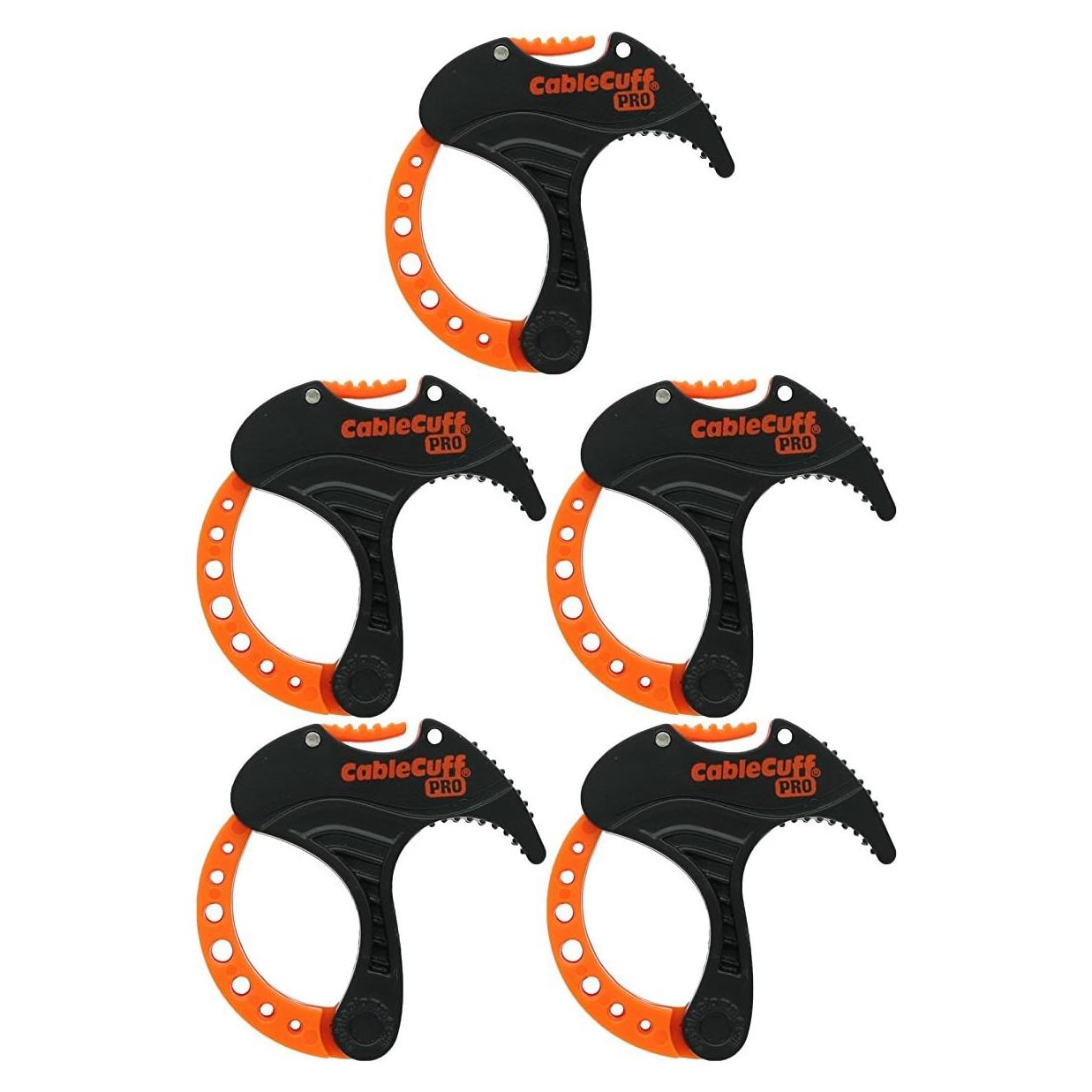 Cable Cuff PRO - 5 Piezas Reutilizables 2.54 cm Negro/Naranja
