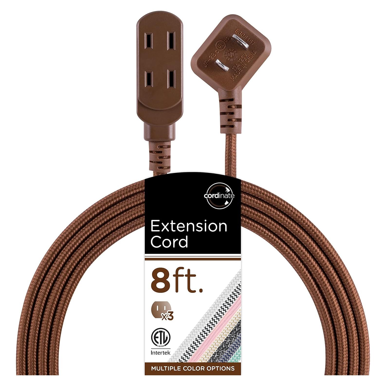Cordinate Cable de Extensión 3 Tomas 2.44m Marrón con Seguridad