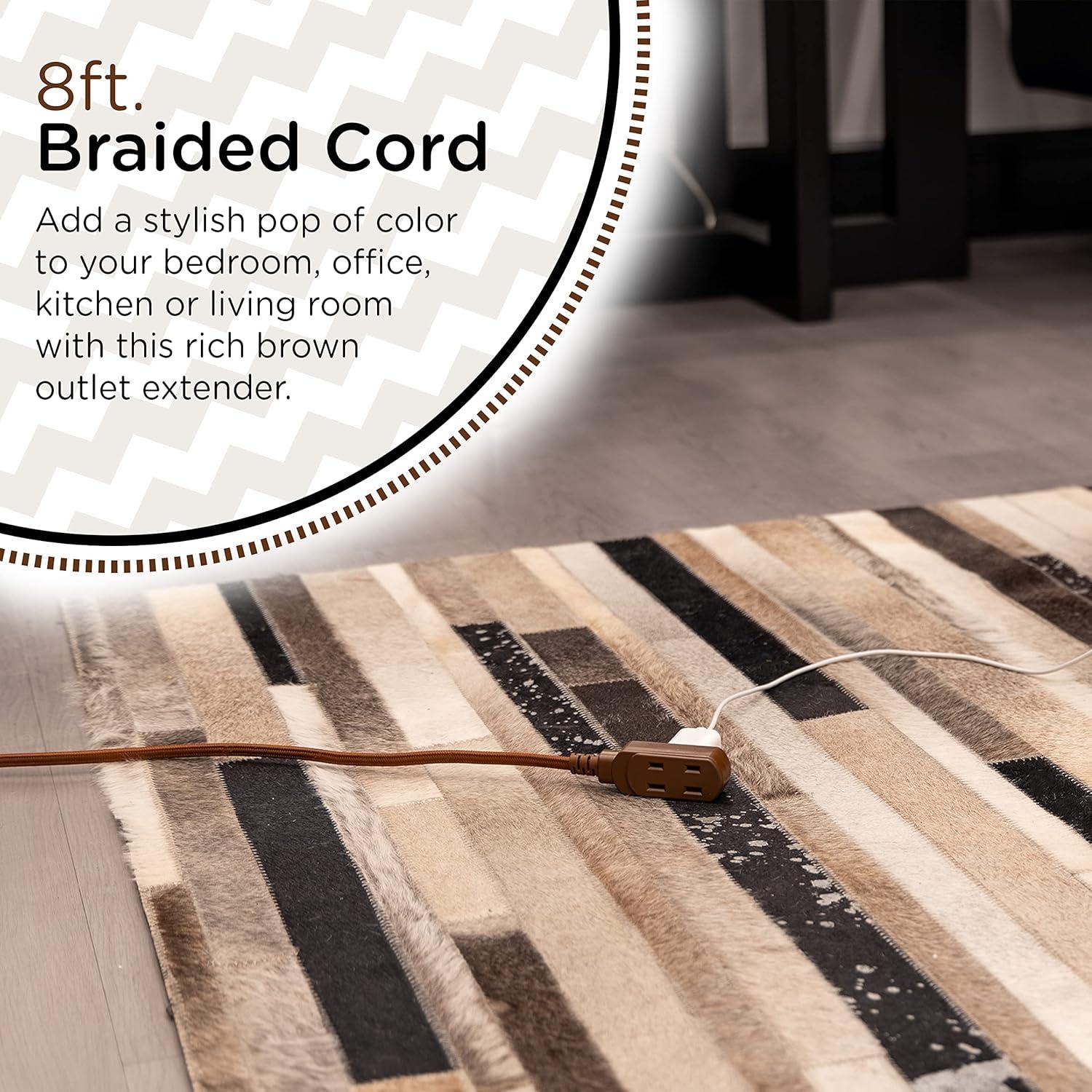 Cordinate Cable de Extensión 3 Tomas 2.44m Marrón con Seguridad
