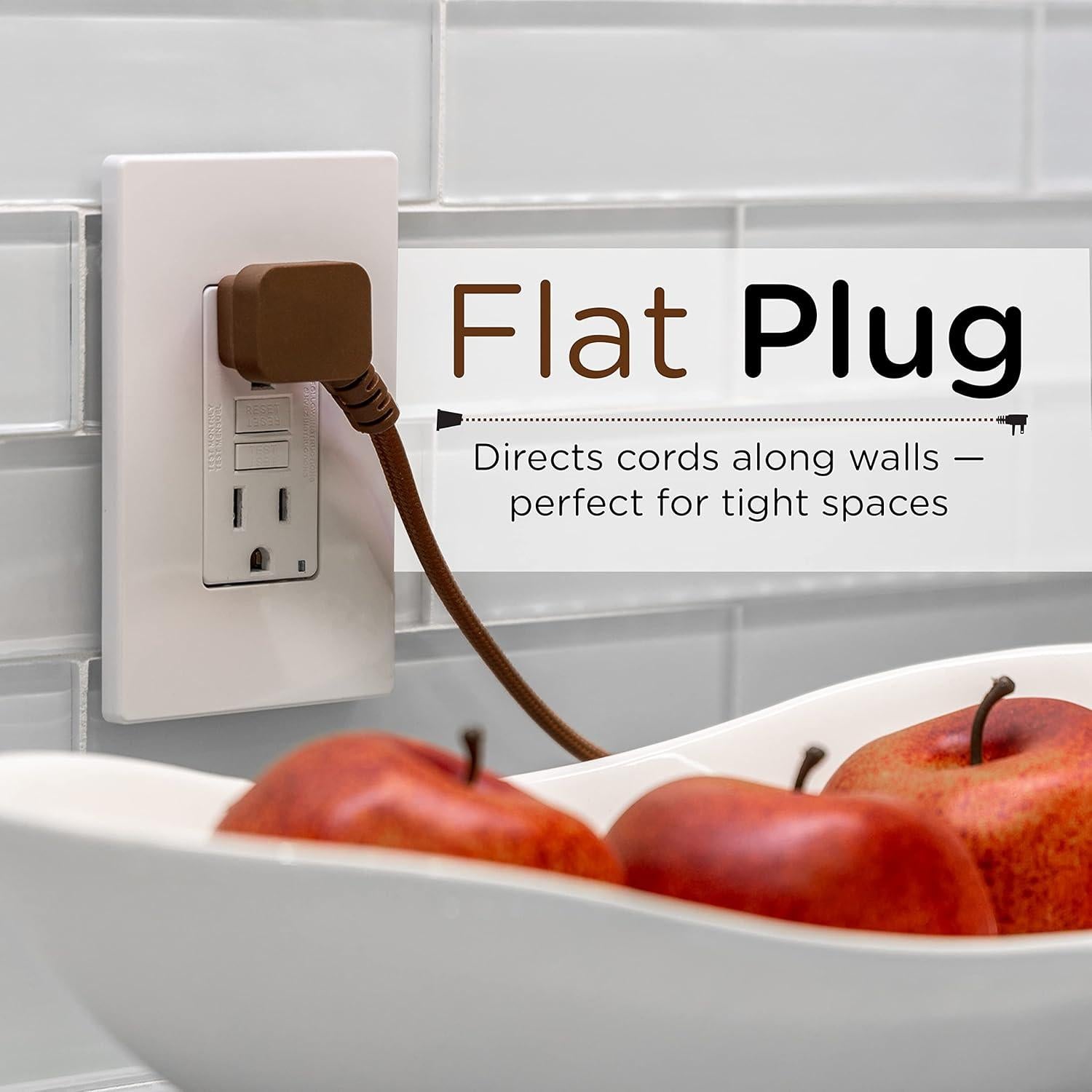 Cordinate Cable de Extensión 3 Tomas 2.44m Marrón con Seguridad