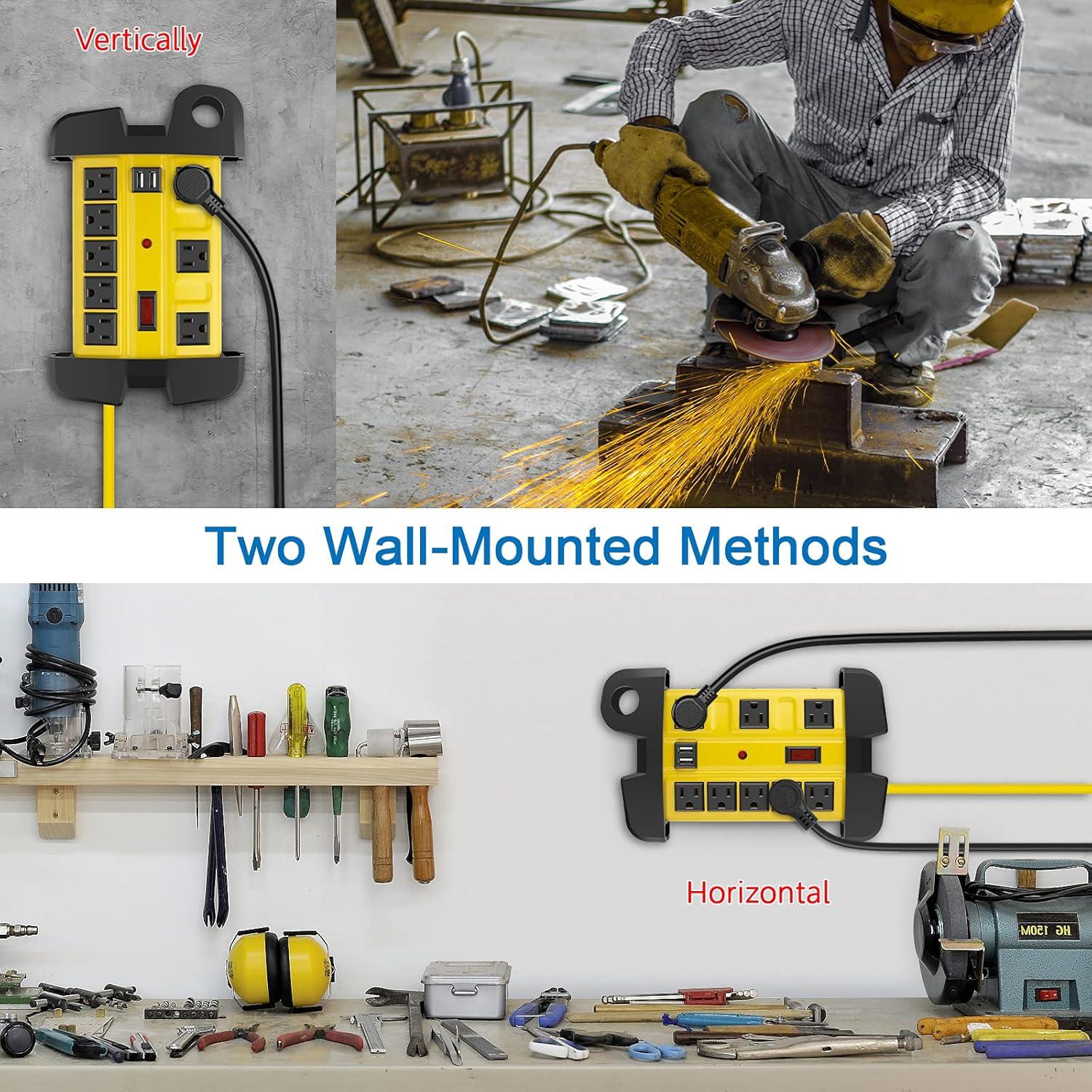 Regleta de Potencia Industrial CCCEI 8 Salidas USB 2700J 1.83m
