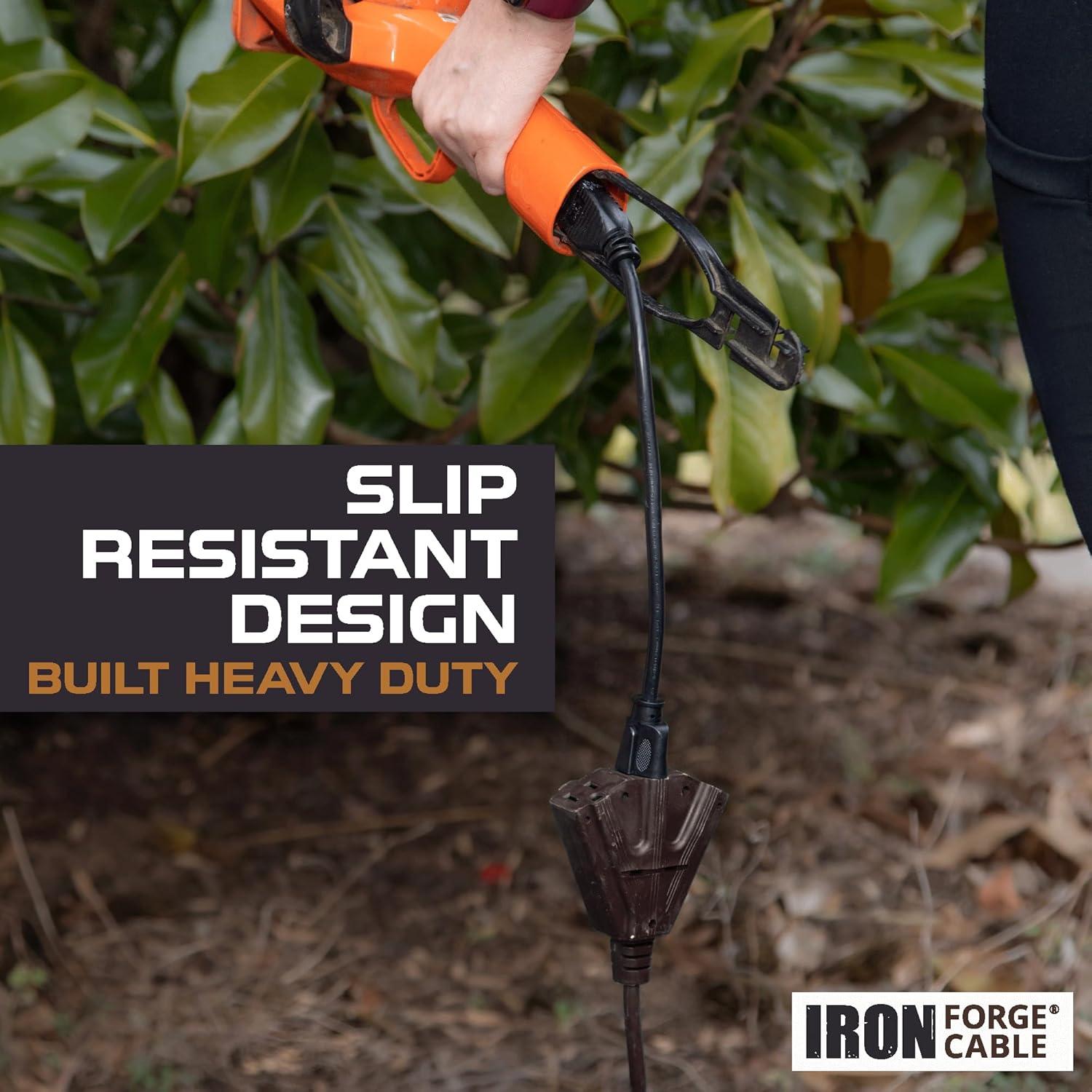 Cable de Extensión Exterior Marrón 6FT Iron Forge 3 Salidas 16AWG