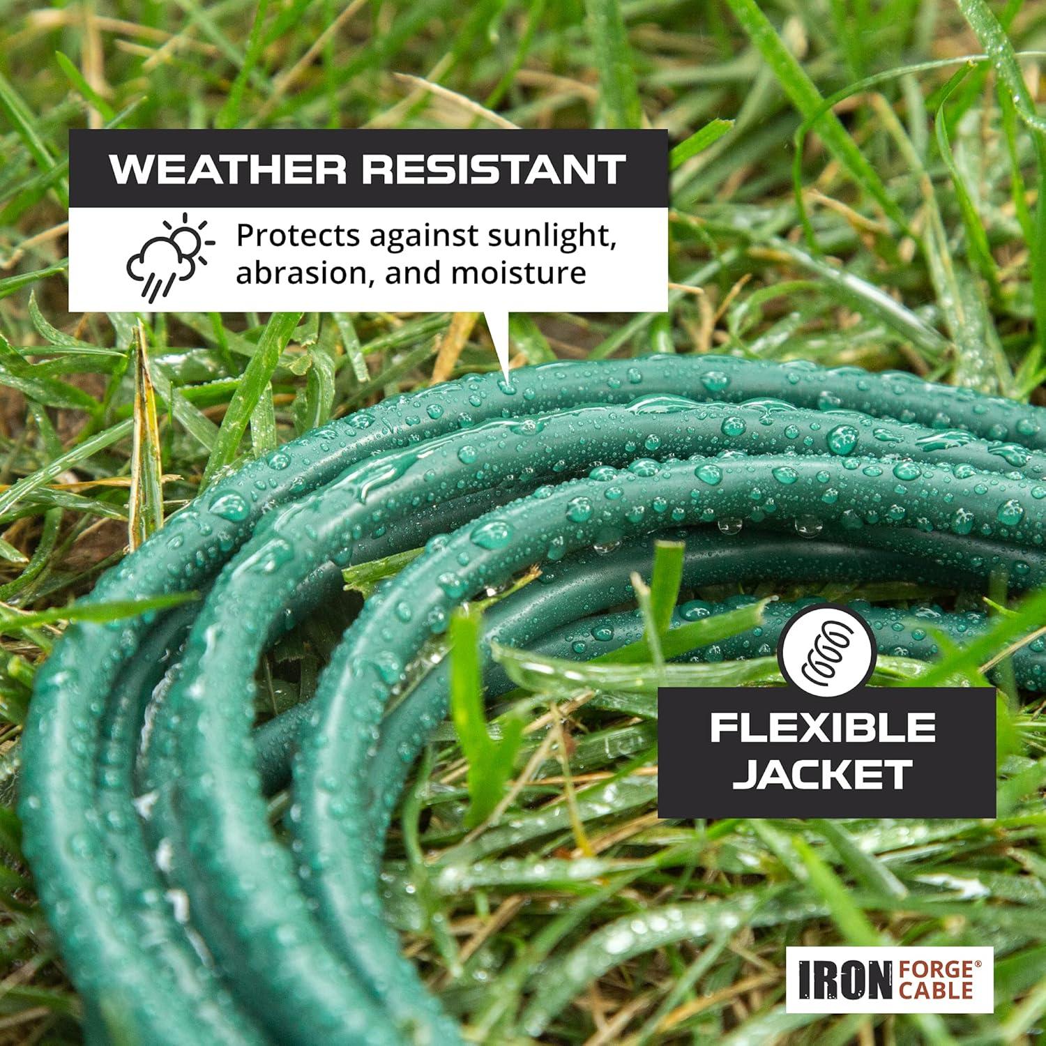 Cable de Extensión Exterior Iron Forge 15 Pies Verde 16/3