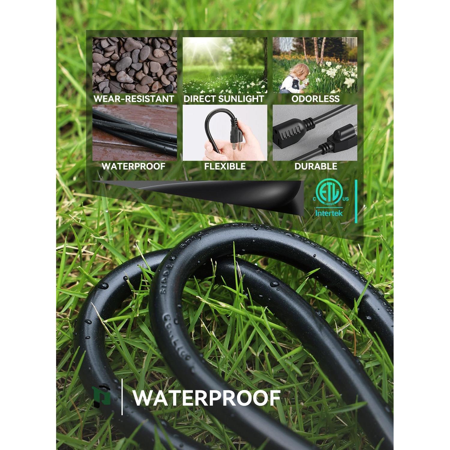 Cable de Extensión Negro 16 AWG 0.91m PLUGTUL 13A 1625W