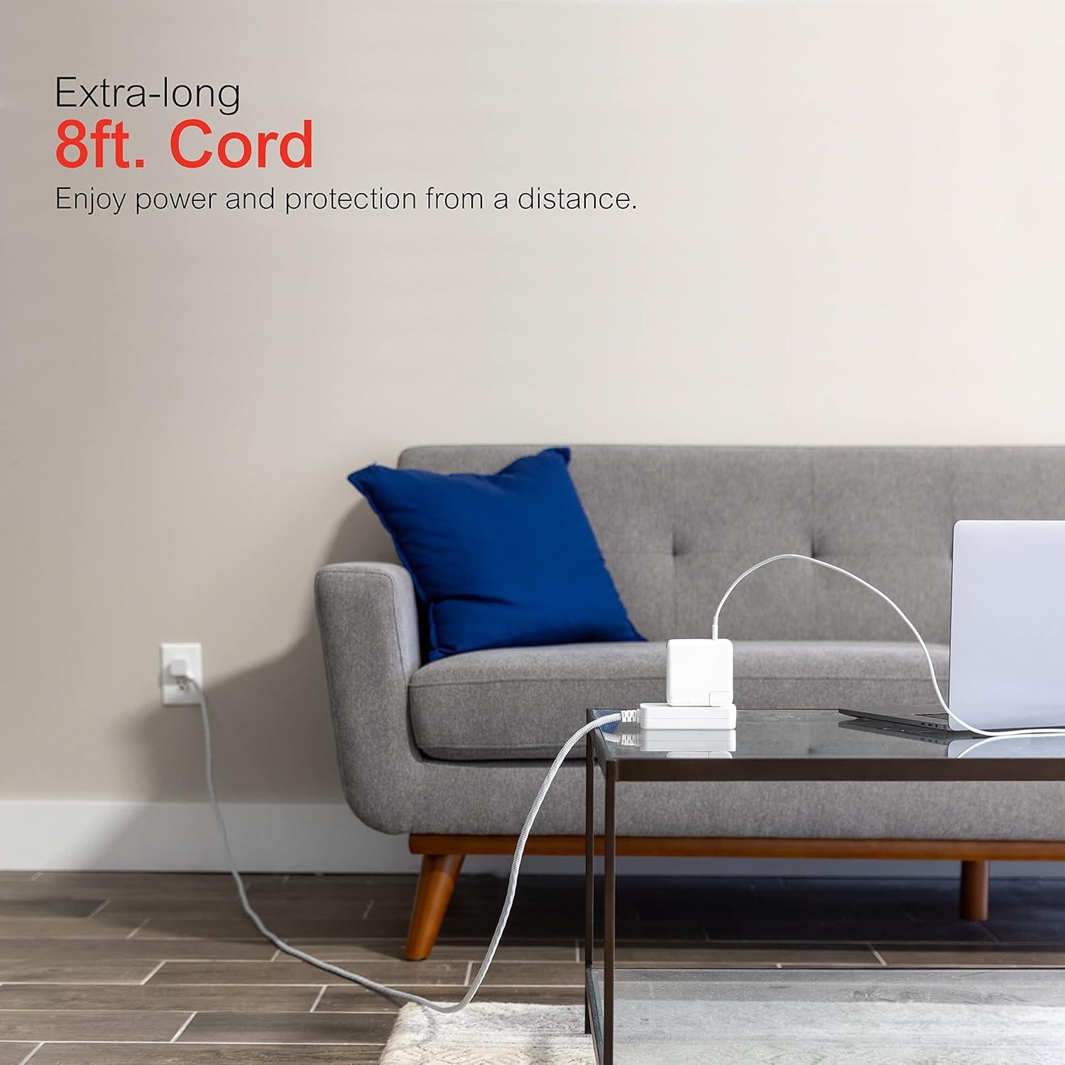 Regleta de Protección GE 3 Salidas 2.44m Cable Trenzado