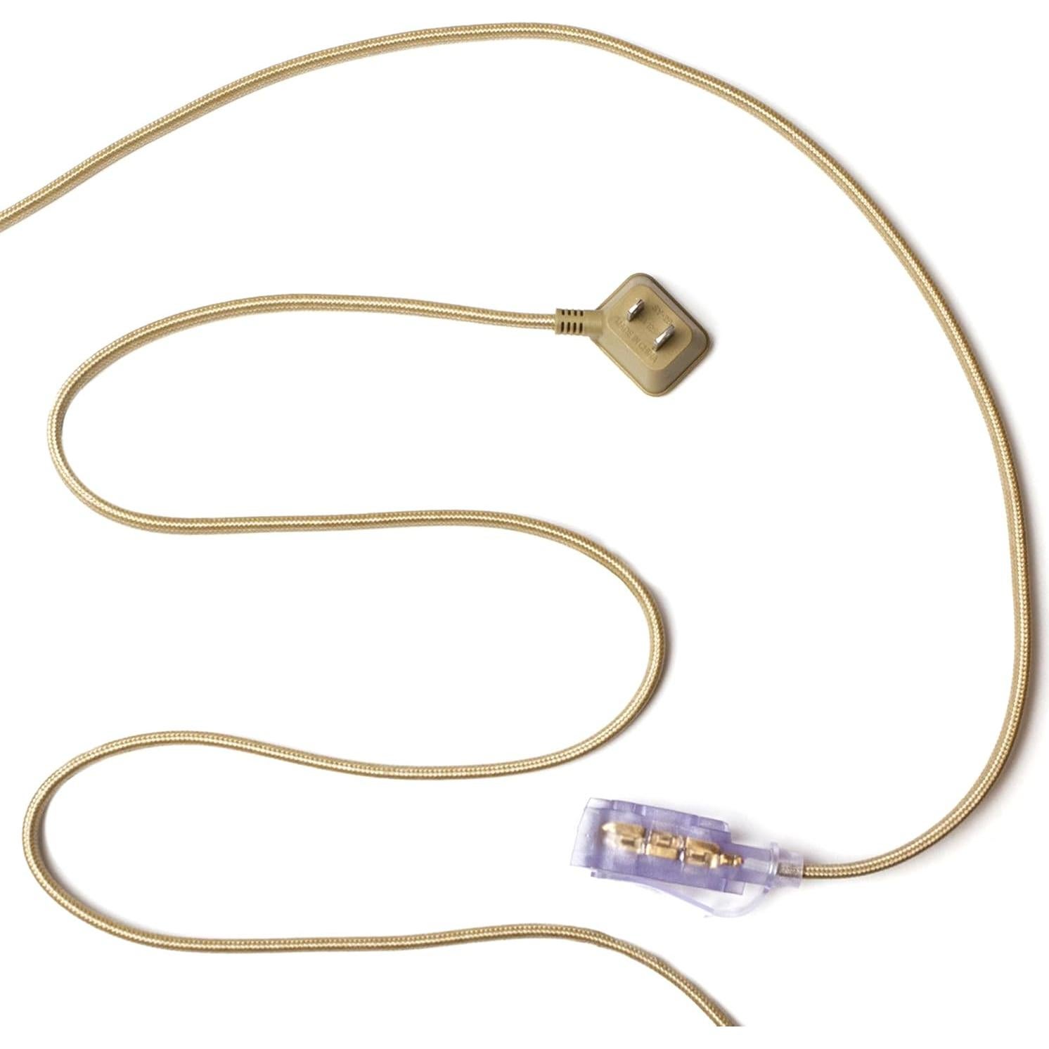 Cable de Extensión de Tela Globe Electric 2.7m 3 Salidas Dorado