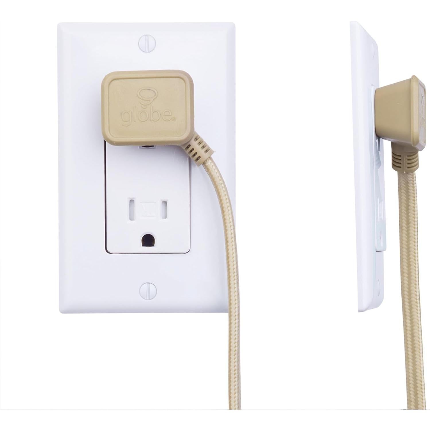 Cable de Extensión de Tela Globe Electric 2.7m 3 Salidas Dorado