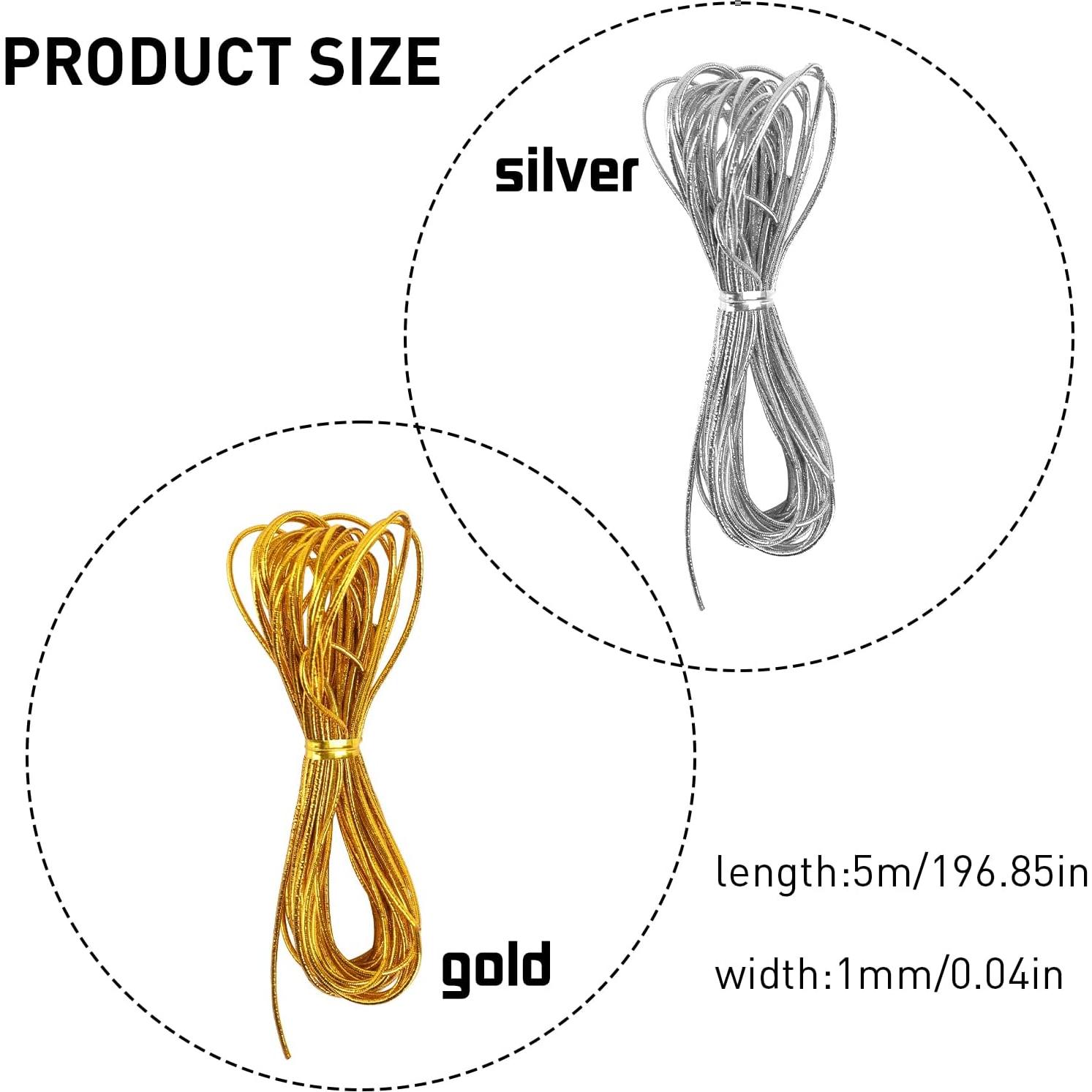 4 Cuerdas de Cabello Trenzado Sliverdew 5M Oro Plata