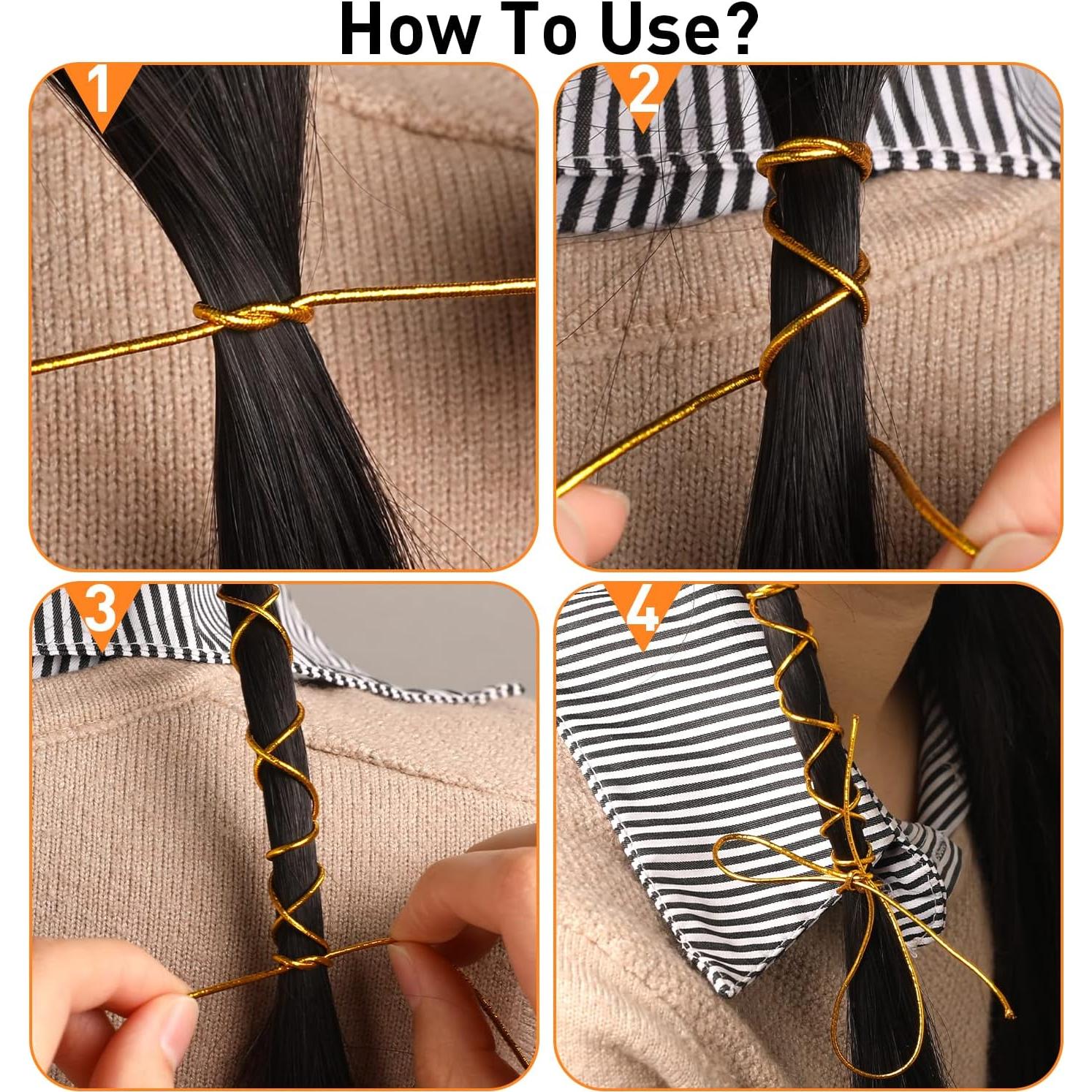 4 Cuerdas de Cabello Trenzado Sliverdew 5M Oro Plata