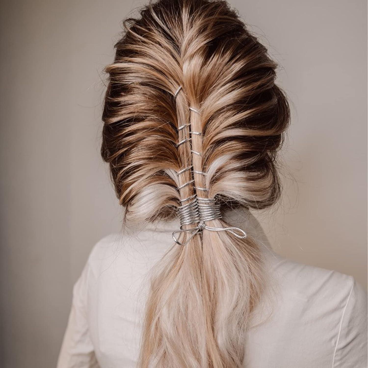 4 Cuerdas de Cabello Trenzado Sliverdew 5M Oro Plata