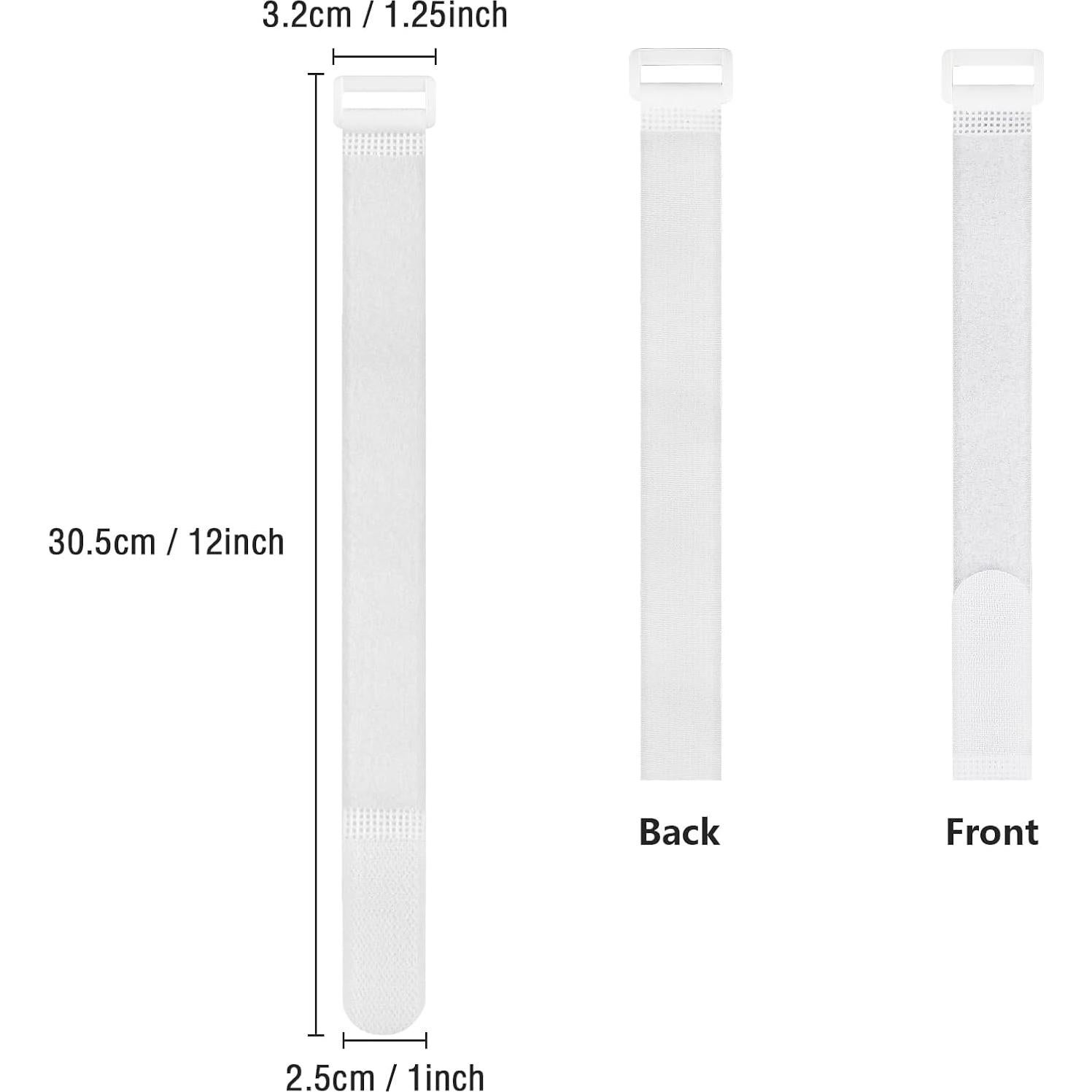 Organizador de Cables PASOW 25 Piezas 30.48 cm Nylon Blanco