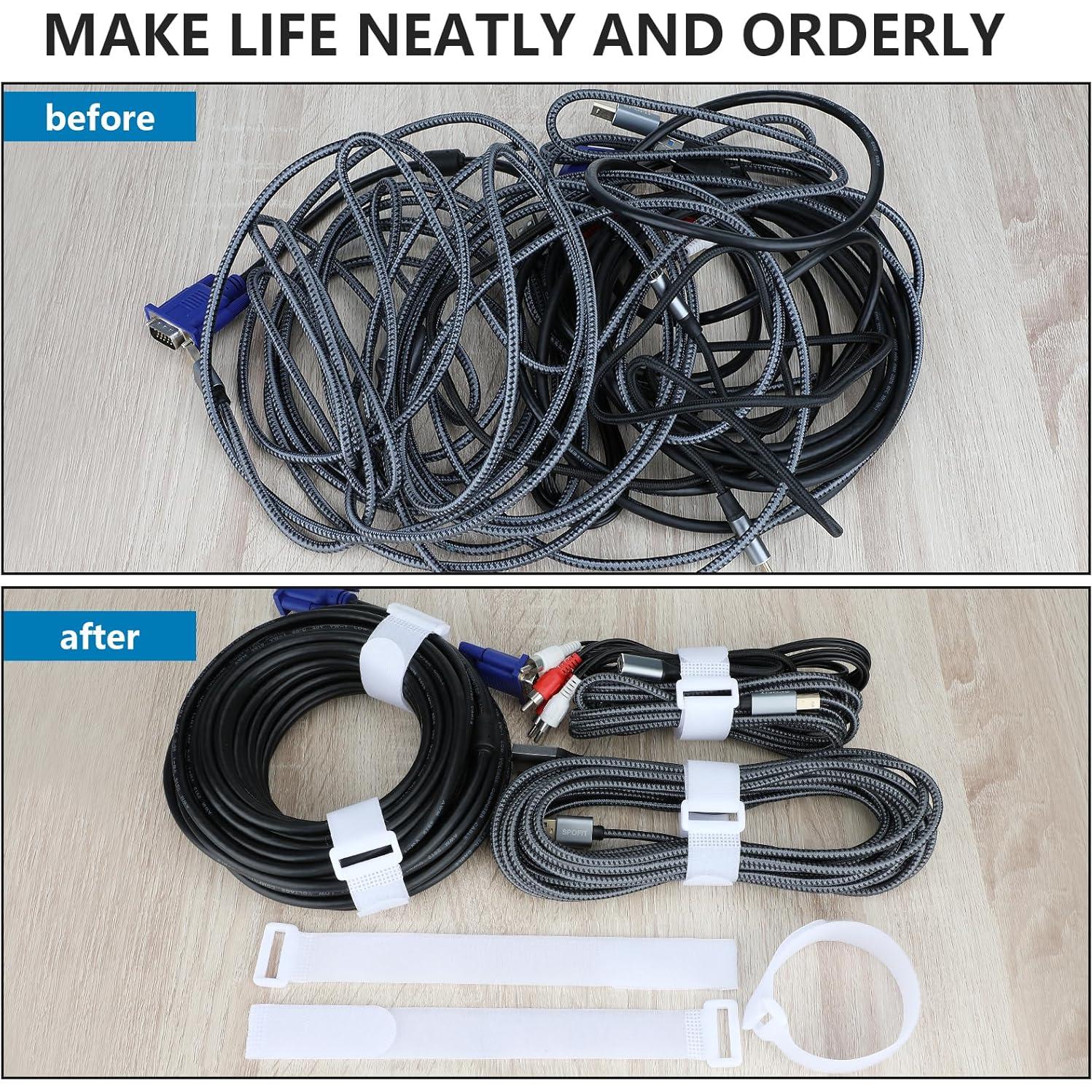 Organizador de Cables PASOW 25 Piezas 30.48 cm Nylon Blanco