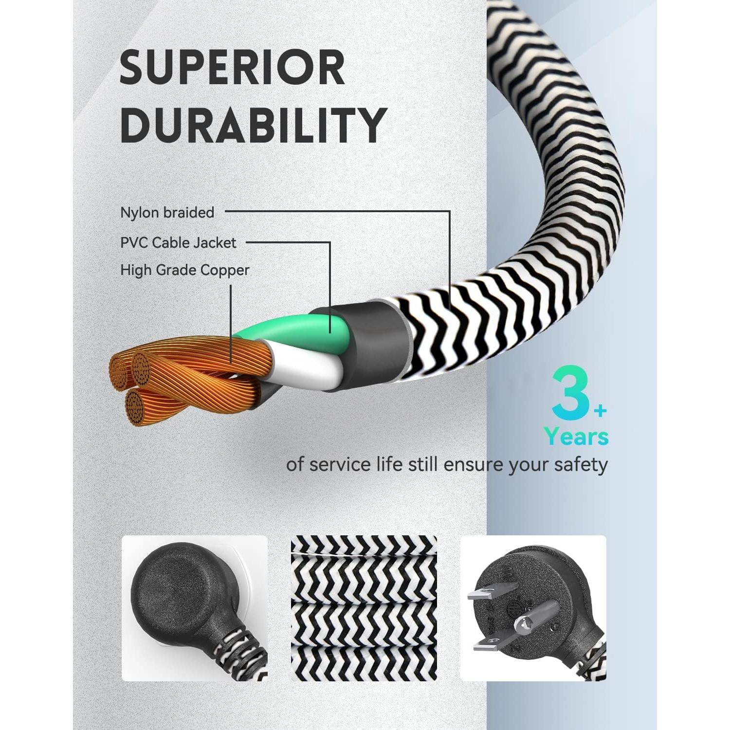 Cable de Extensión PLUGTUL 2.44m 3 Salidas 16 AWG Negro