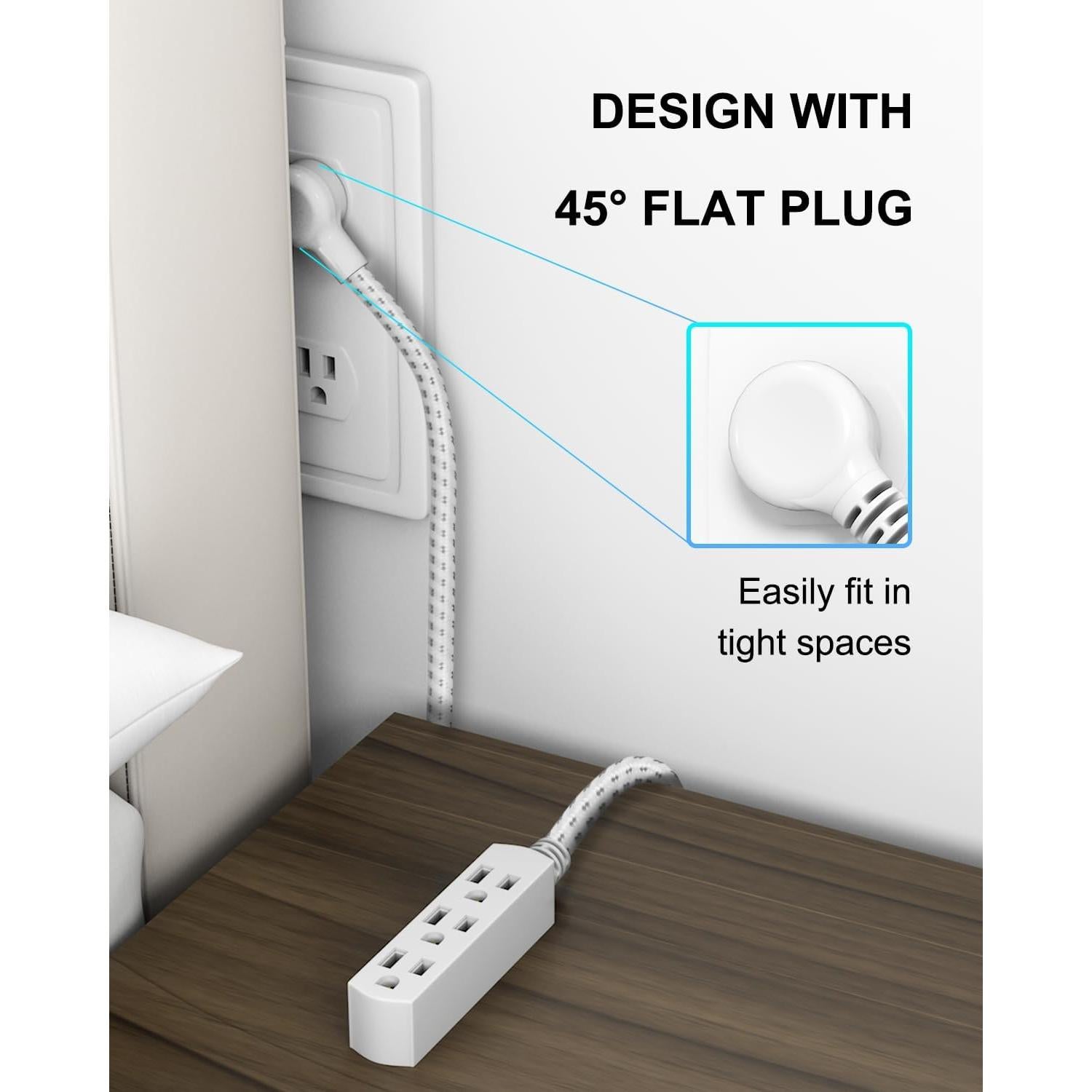 Cable de Extensión PLUGTUL 2.44m 3 Salidas 16 AWG Negro