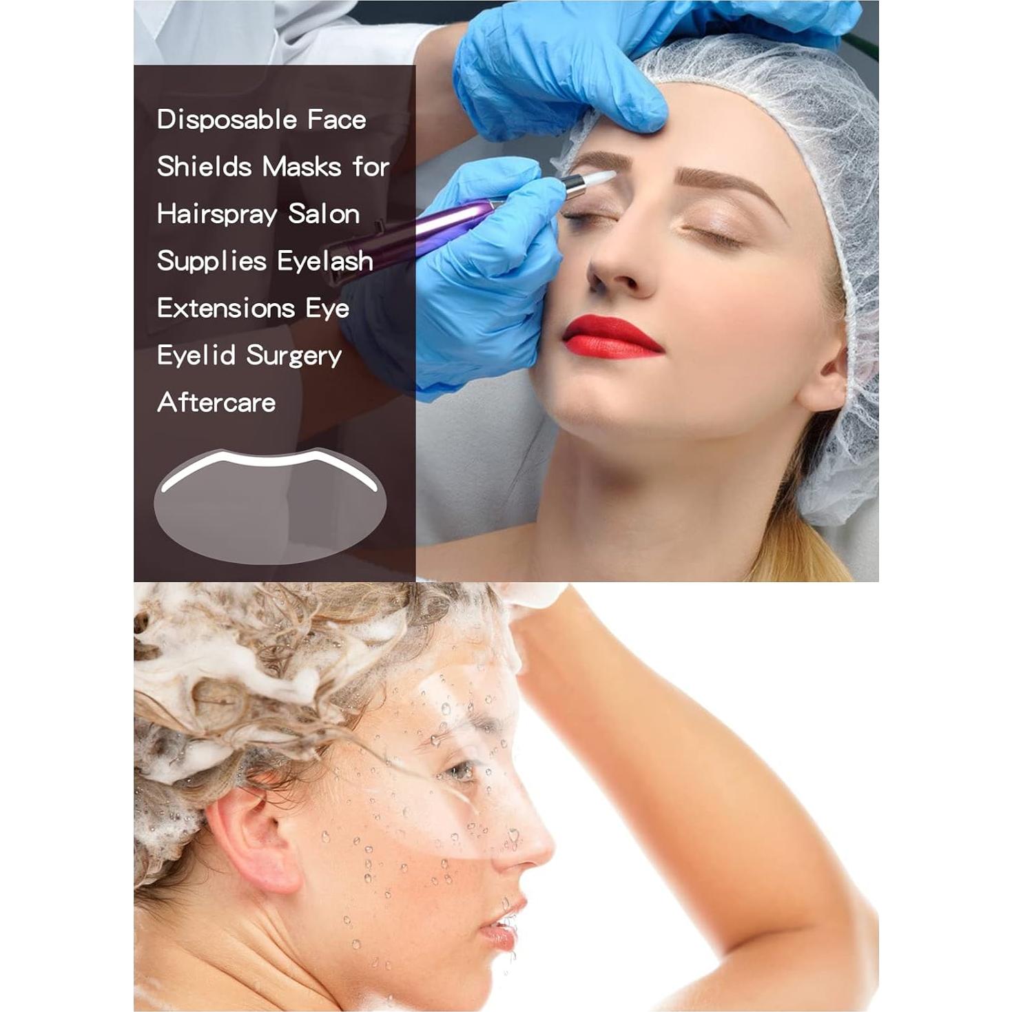 100 Visores Faciales Desechables EBANKU para Maquillaje y Cuidado Postoperatorio