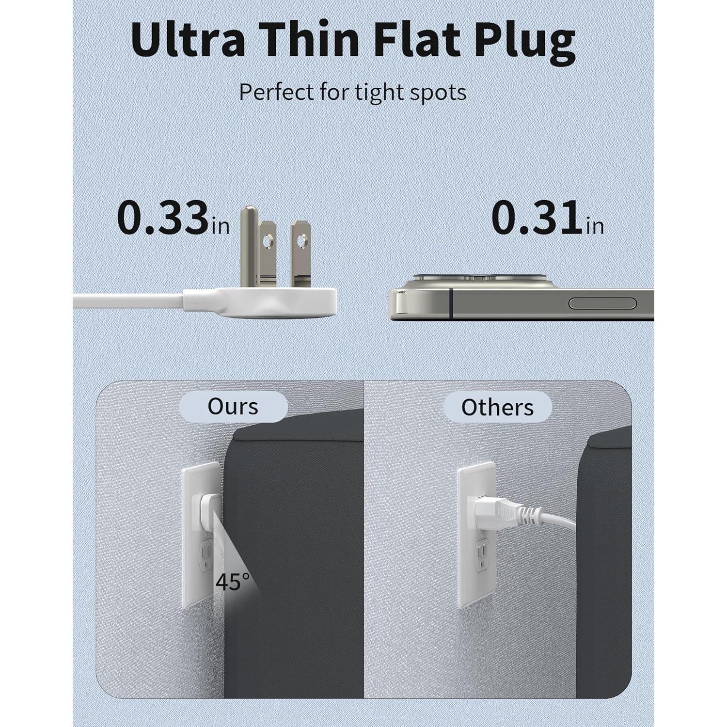 Regleta de Protección Maxpw 19 Salidas 4 USB 6.5 Pies Blanca