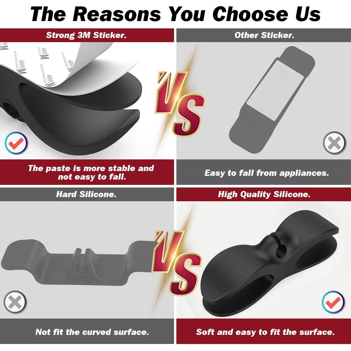 Organizador de Cables AUHSSAN 4 Piezas Negro para Electrodomésticos