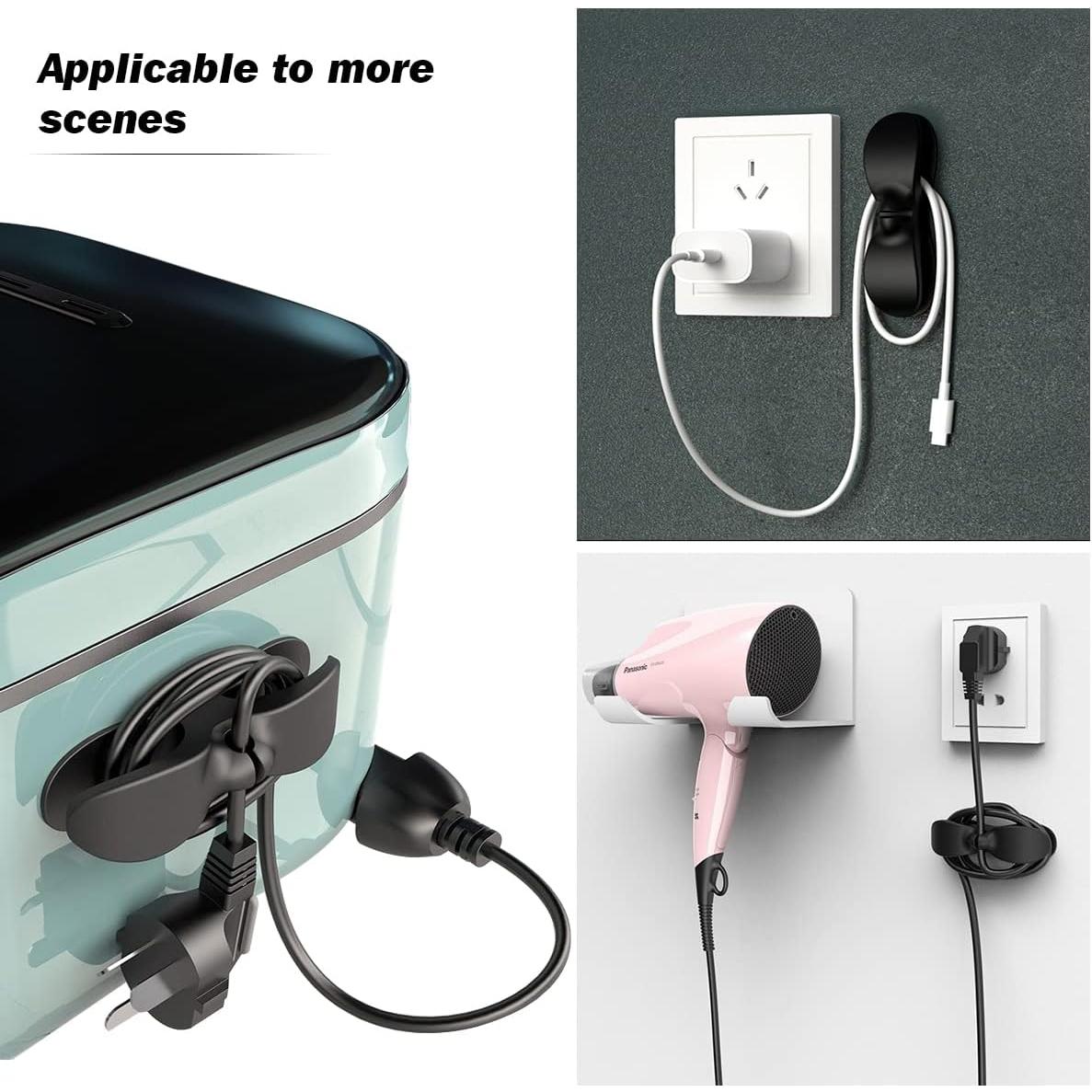 Organizador de Cables AUHSSAN 4 Piezas Negro para Electrodomésticos