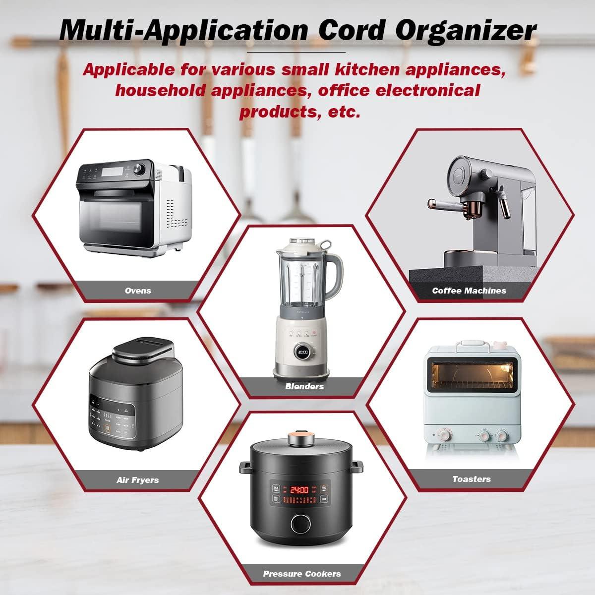 Organizador de Cables AUHSSAN 4 Piezas Negro para Electrodomésticos