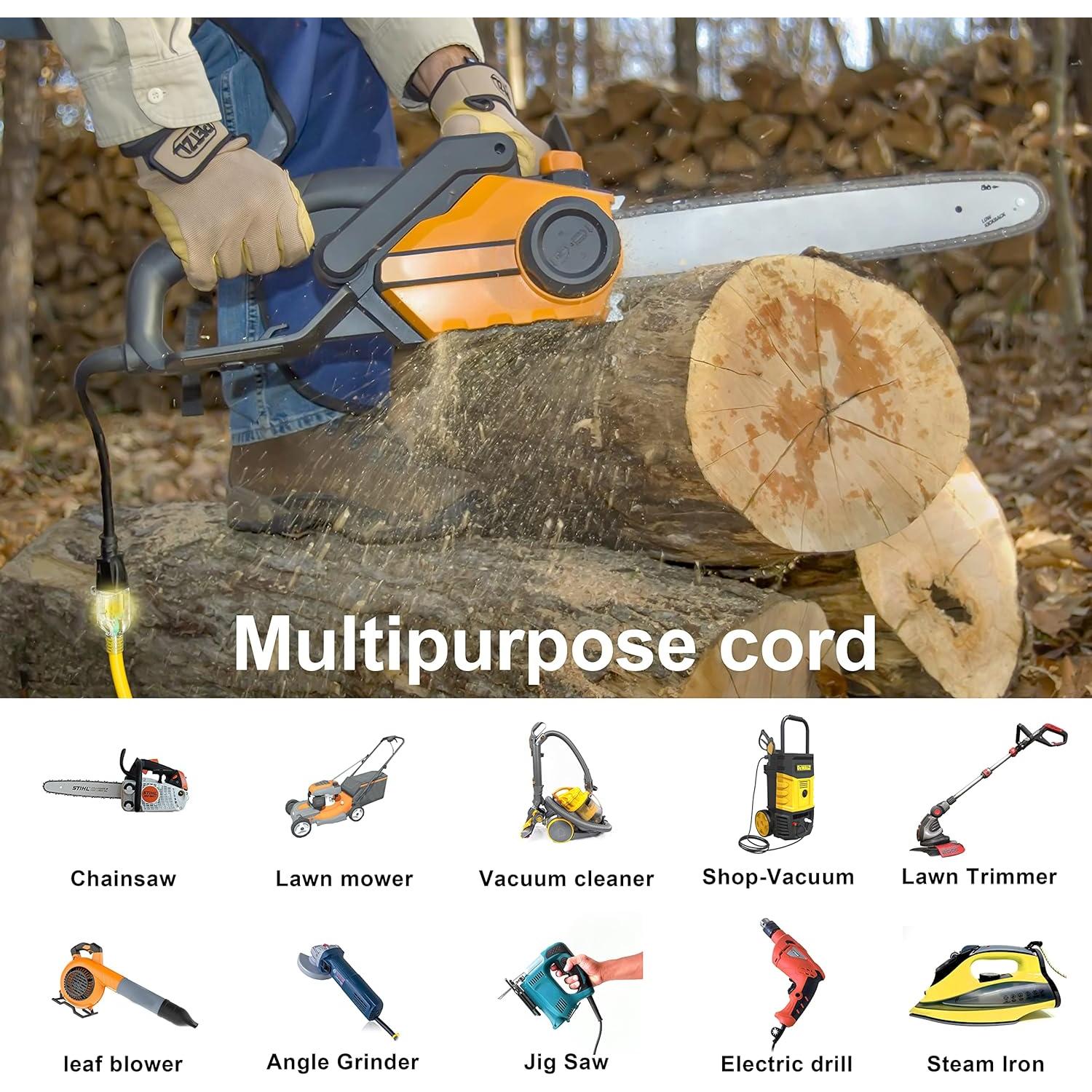 Cable de Extensión Exterior HUANCHAIN 7.62m 12AWG Amarillo