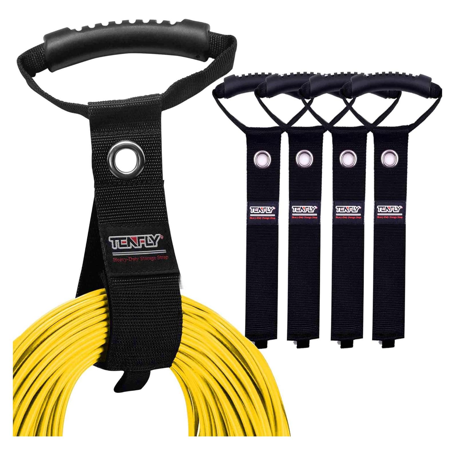 4 Organizadores de Cables de Extensión TENFLY 71 cm Negro