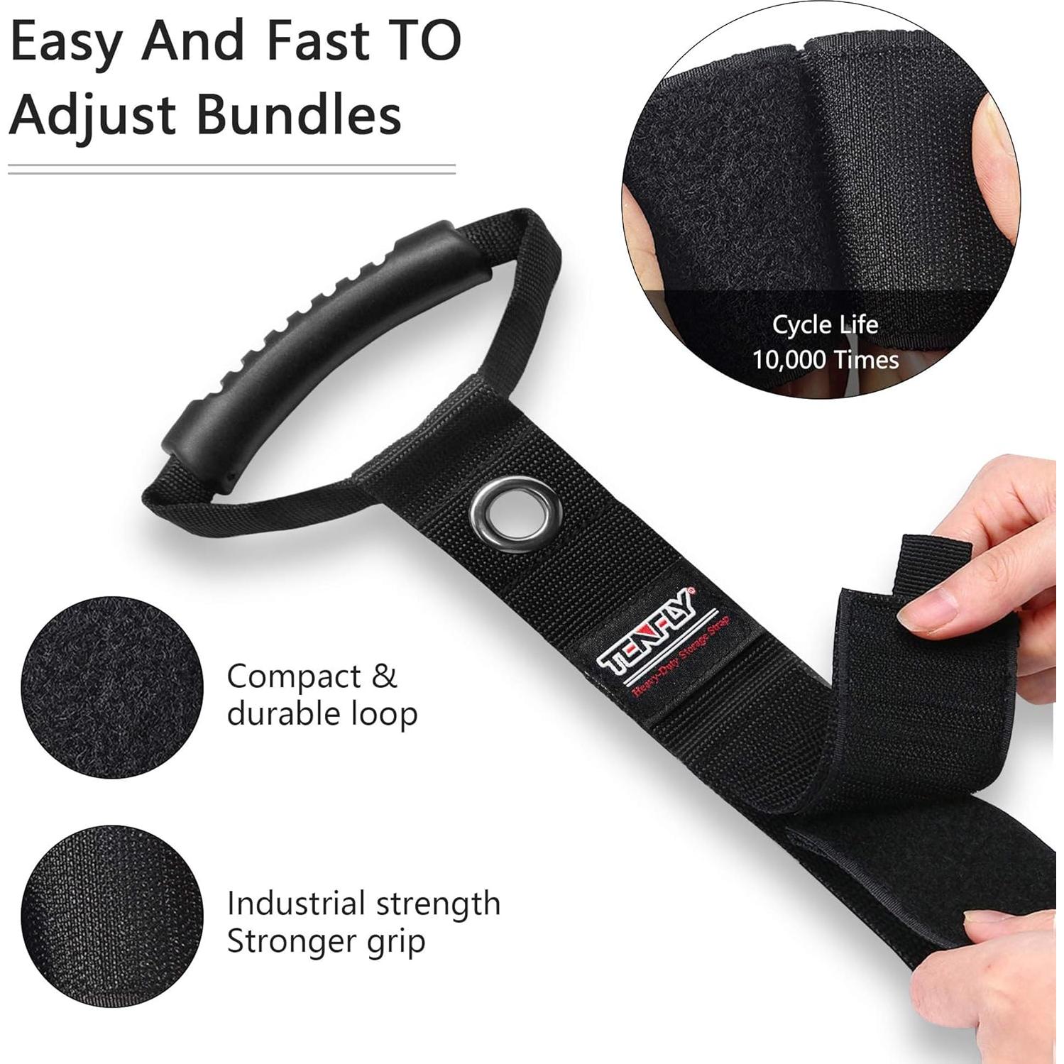 4 Organizadores de Cables de Extensión TENFLY 71 cm Negro